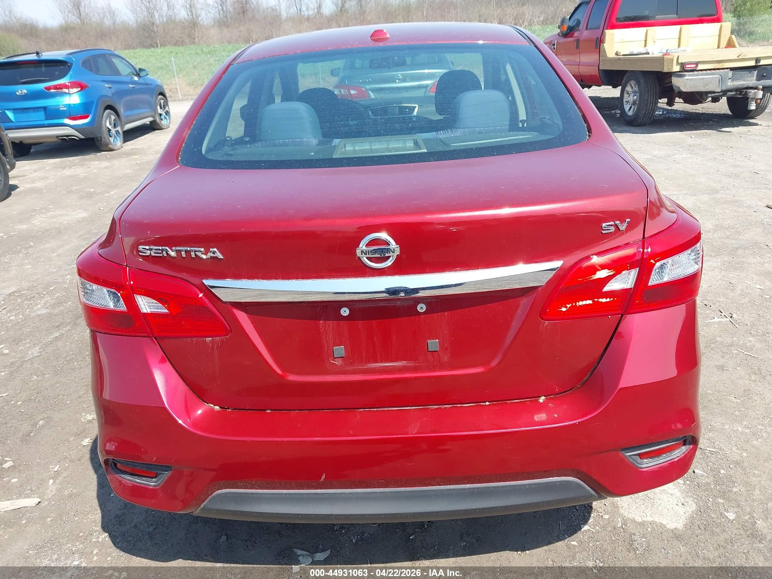 2019 Nissan Sentra Sv Красный vin: 3N1AB7AP1KY275584