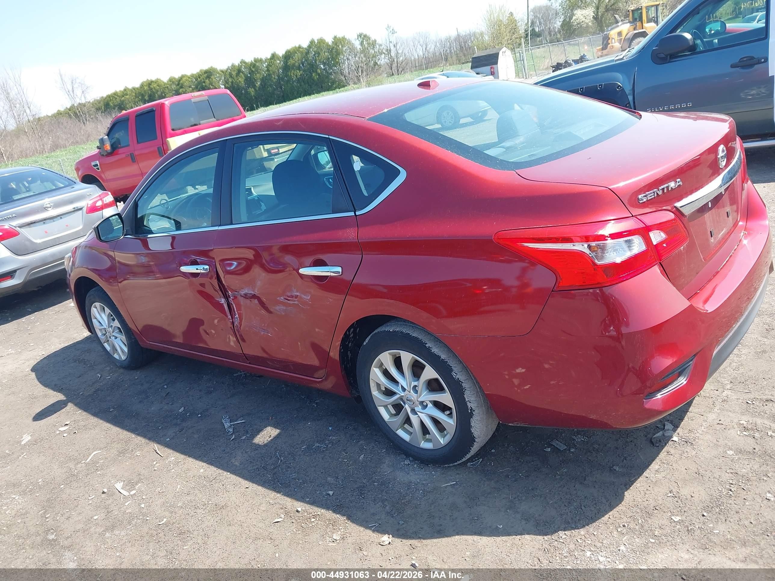 2019 Nissan Sentra Sv Красный vin: 3N1AB7AP1KY275584