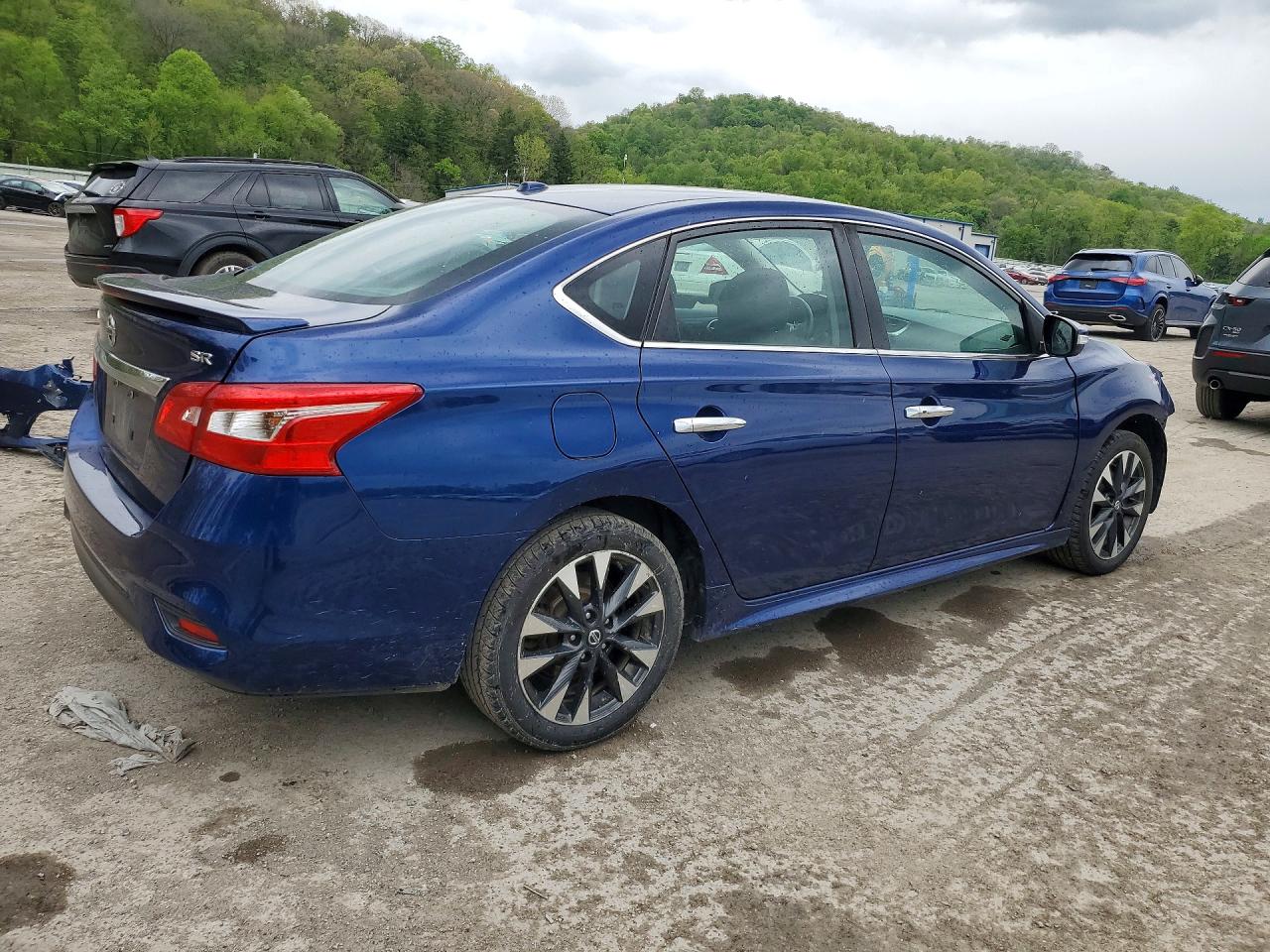 2019 Nissan Sentra Sr Blue vin: 3N1AB7AP1KY351093