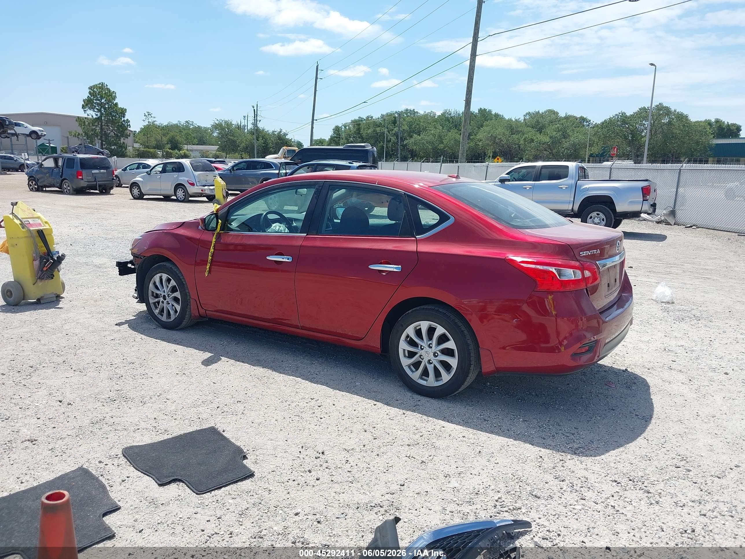 2019 Nissan Sentra Sv Maroon vin: 3N1AB7AP1KY380447