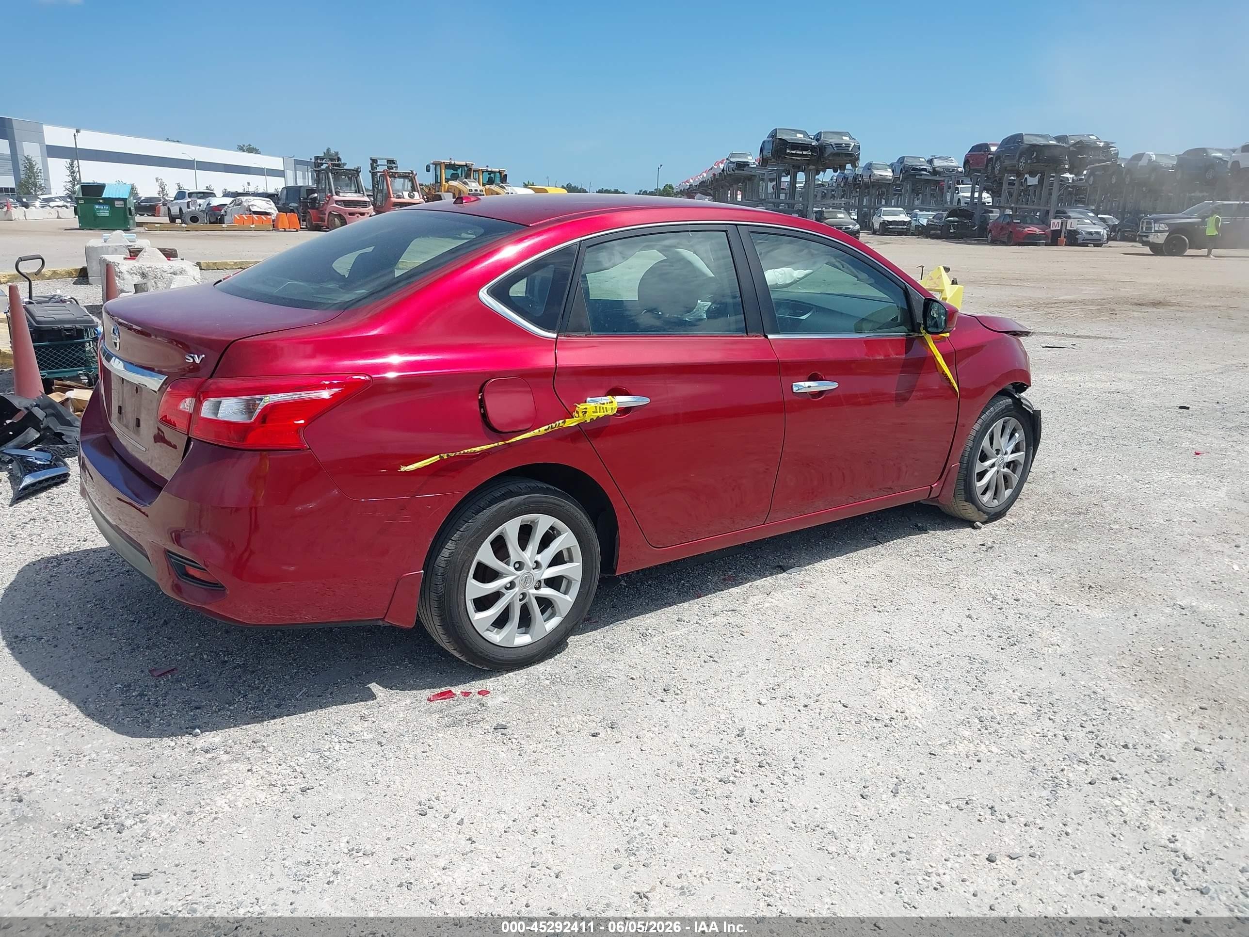 2019 Nissan Sentra Sv Maroon vin: 3N1AB7AP1KY380447