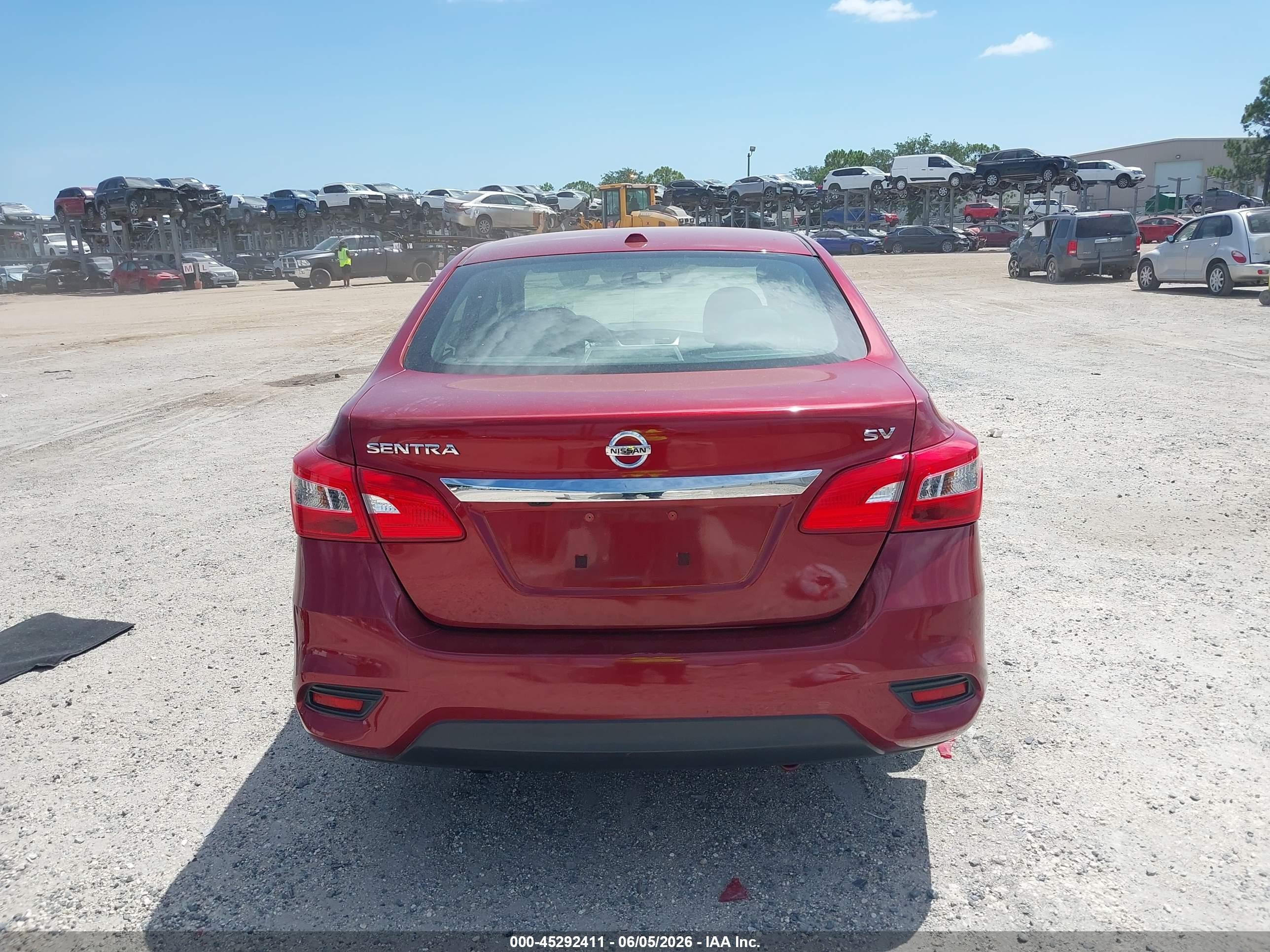 2019 Nissan Sentra Sv Maroon vin: 3N1AB7AP1KY380447