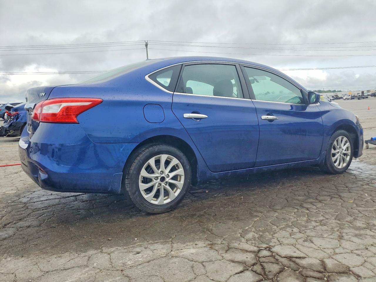 2019 Nissan Sentra Sv Синий vin: 3N1AB7AP1KY386684
