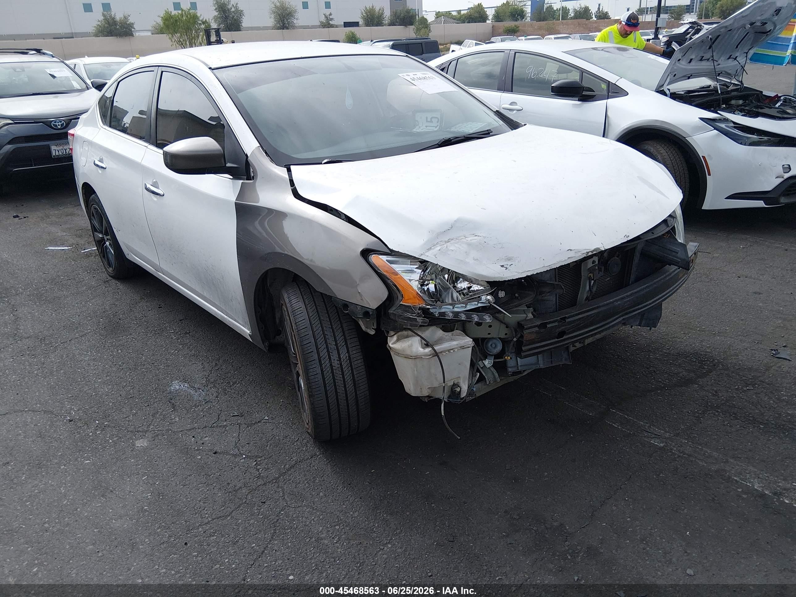 2013 Nissan Sentra Fe+ S White vin: 3N1AB7AP2DL563856