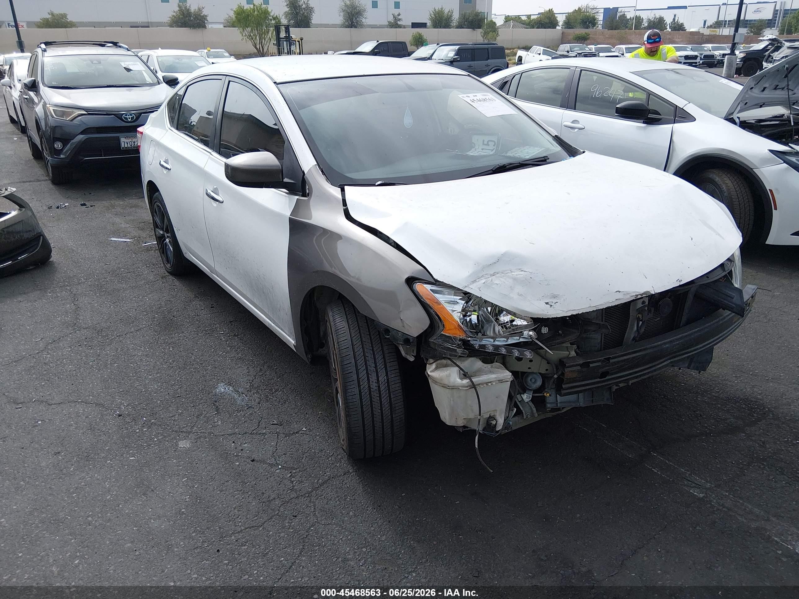 2013 Nissan Sentra Fe+ S White vin: 3N1AB7AP2DL563856