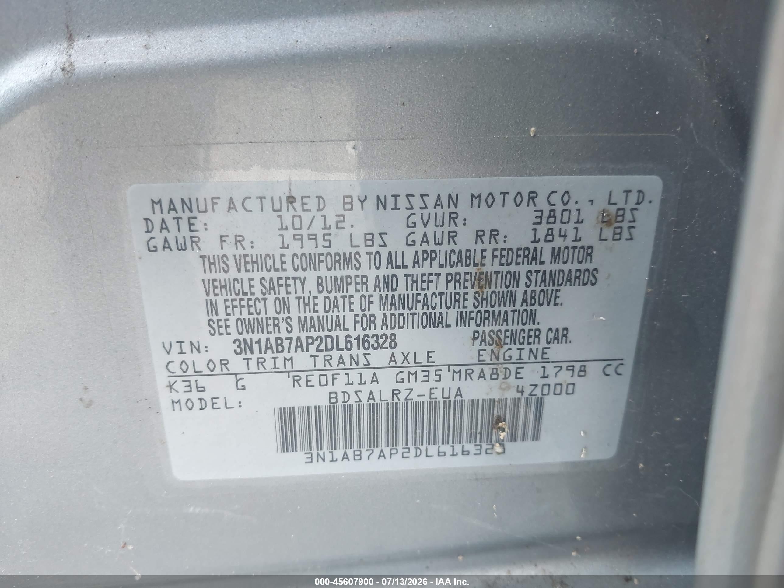 2013 Nissan Sentra Sr Silver vin: 3N1AB7AP2DL616328