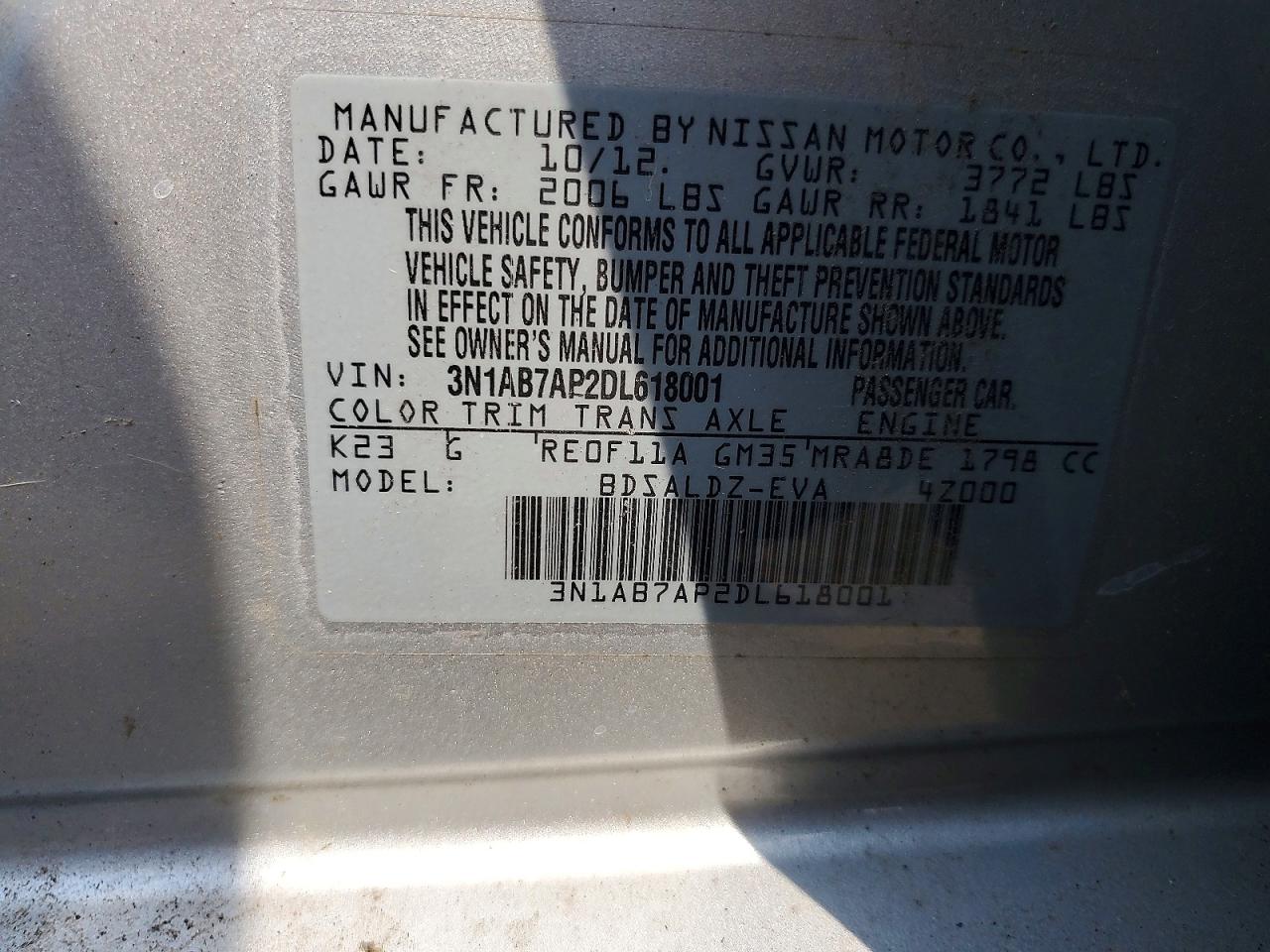 2013 Nissan Sentra S Silver vin: 3N1AB7AP2DL618001