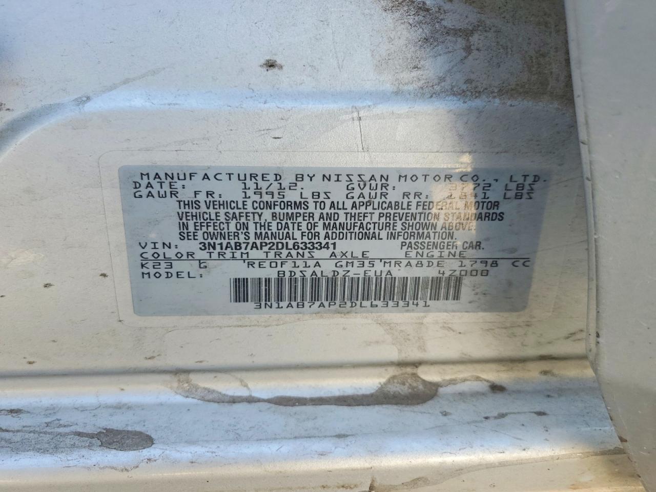 2013 Nissan Sentra S Silver vin: 3N1AB7AP2DL633341