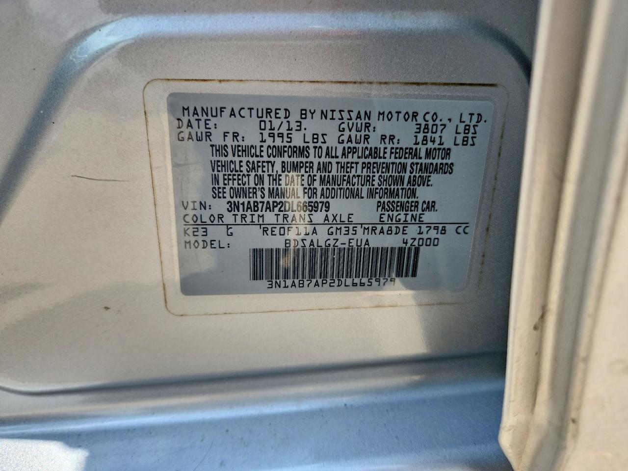 2013 Nissan Sentra S Silver vin: 3N1AB7AP2DL665979