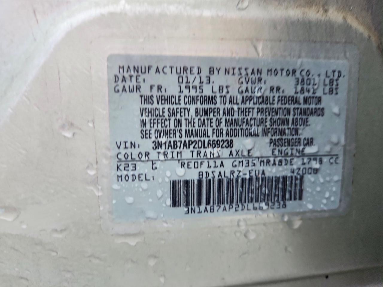 2013 Nissan Sentra S Silver vin: 3N1AB7AP2DL669238