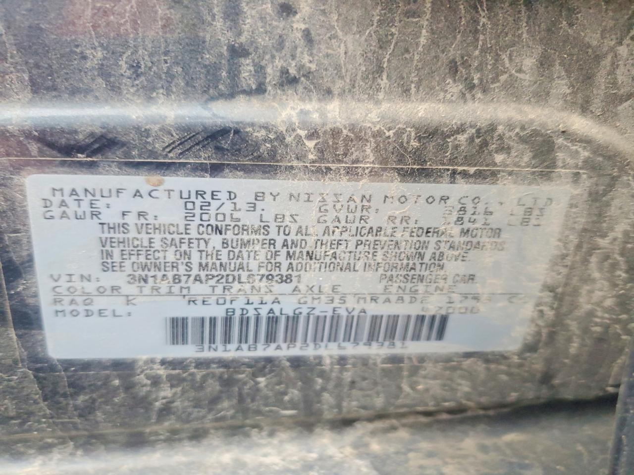 2013 Nissan Sentra S Blue vin: 3N1AB7AP2DL679381