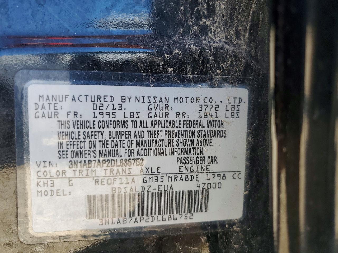 2013 Nissan Sentra S Синий vin: 3N1AB7AP2DL686752