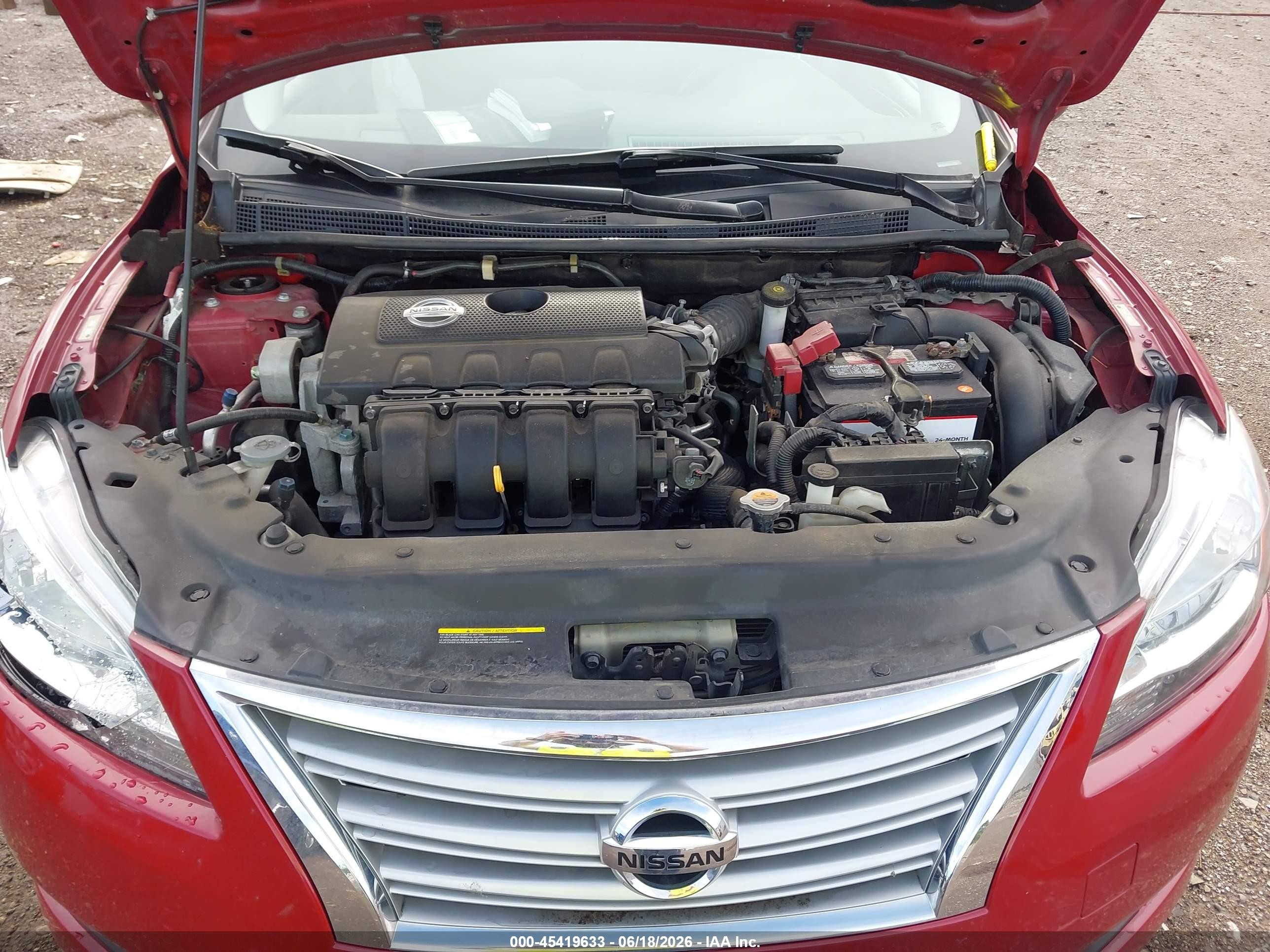2013 Nissan Sentra Sv Red vin: 3N1AB7AP2DL711567