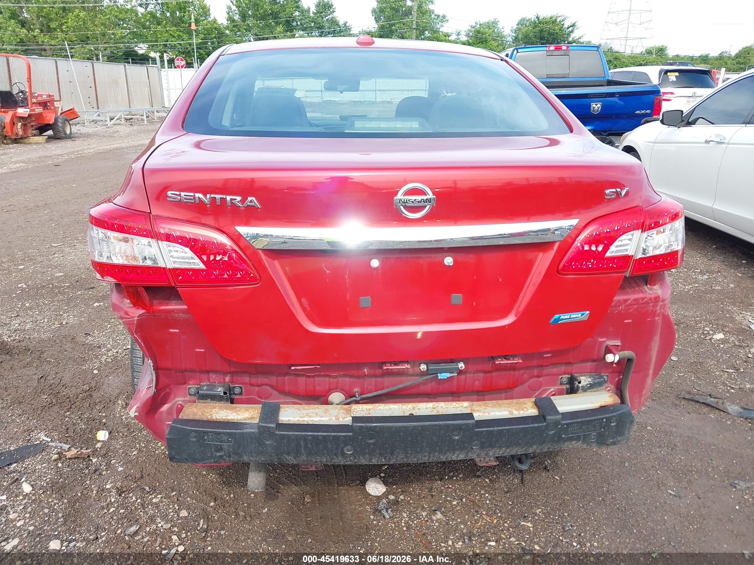 2013 Nissan Sentra Sv Red vin: 3N1AB7AP2DL711567