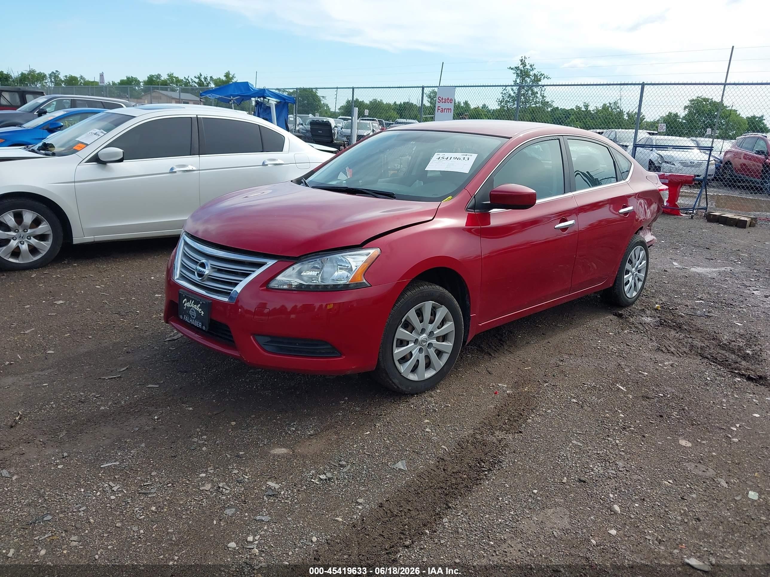 2013 Nissan Sentra Sv Red vin: 3N1AB7AP2DL711567