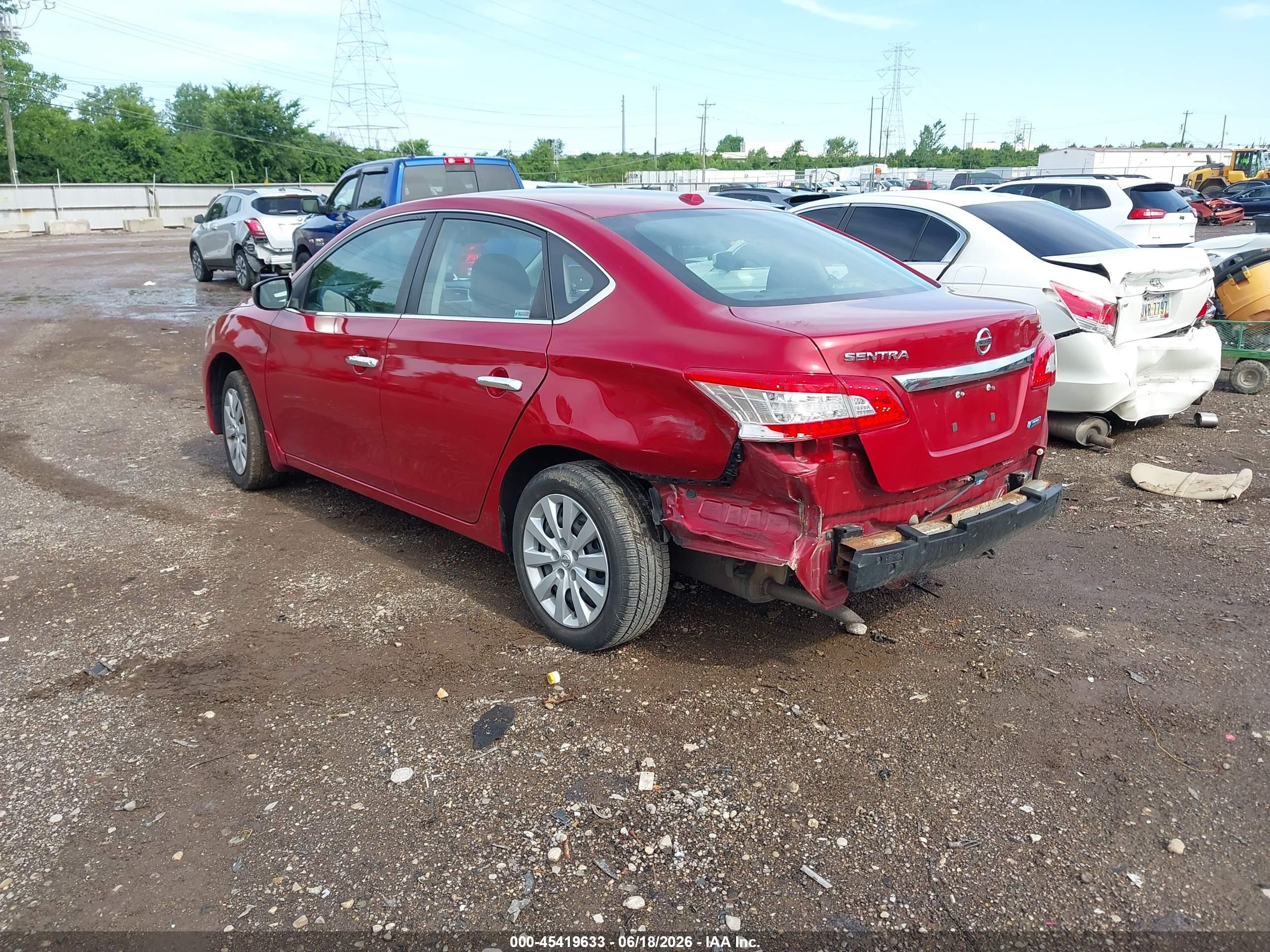2013 Nissan Sentra Sv Red vin: 3N1AB7AP2DL711567