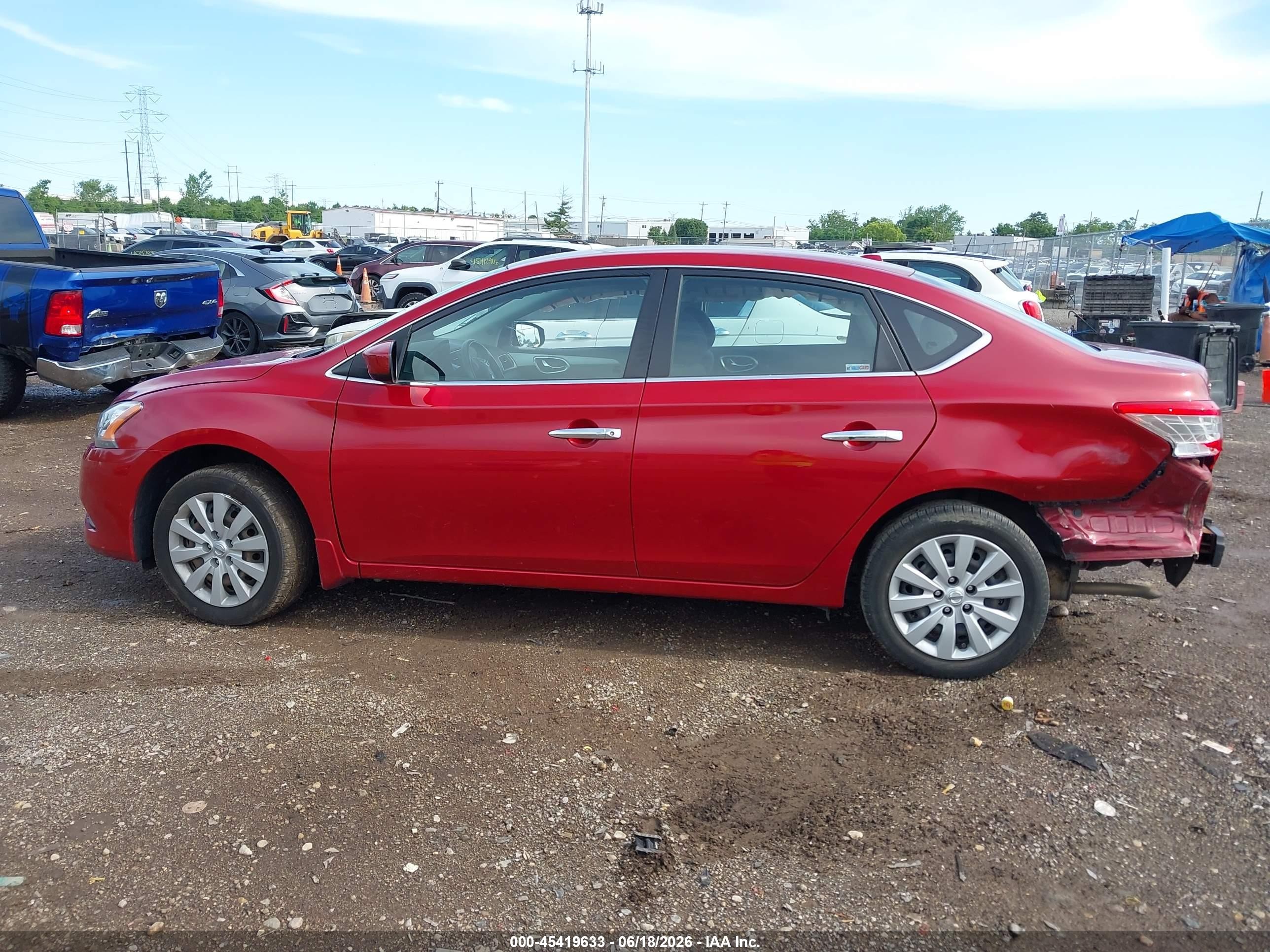 2013 Nissan Sentra Sv Red vin: 3N1AB7AP2DL711567