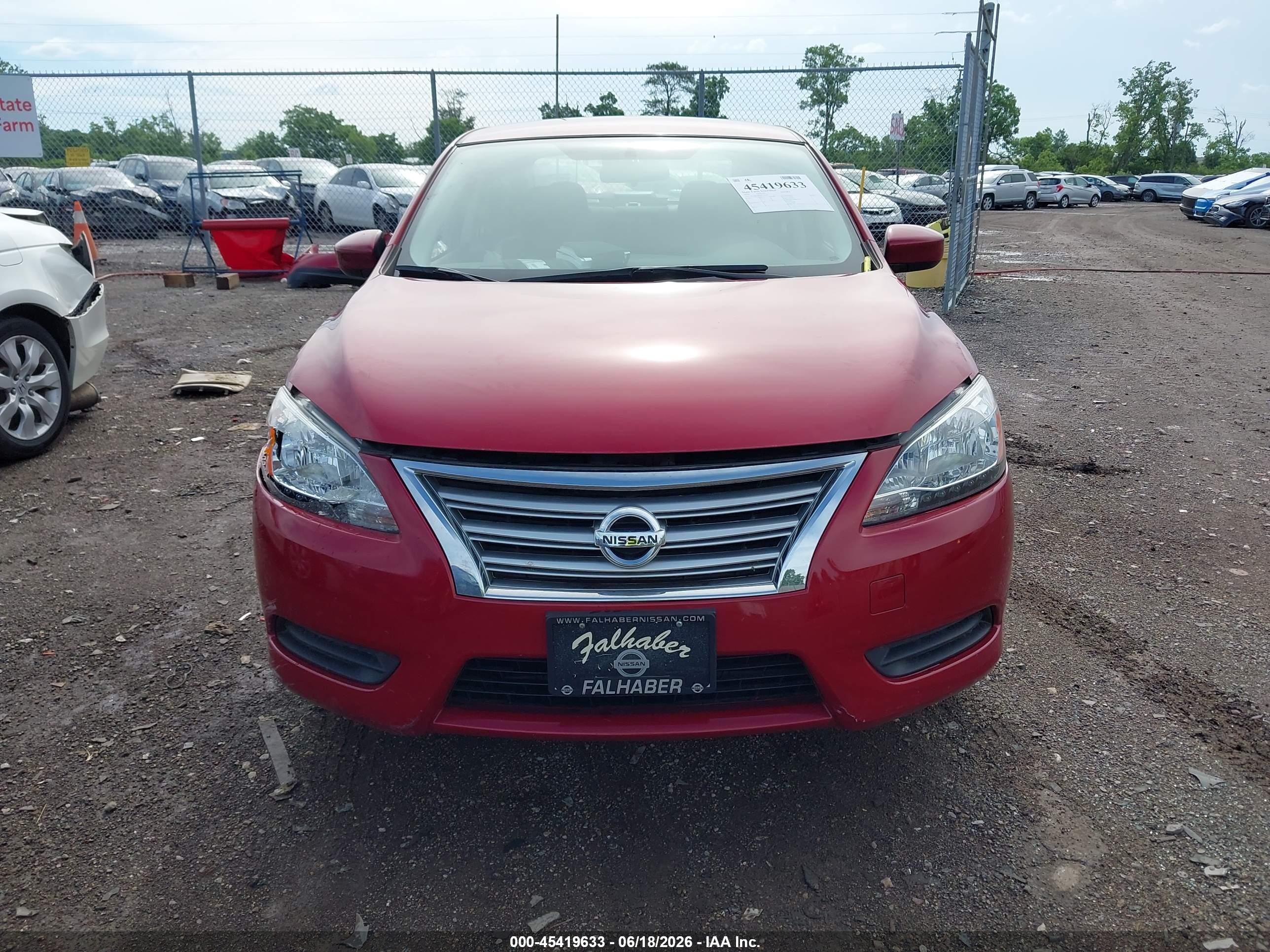 2013 Nissan Sentra Sv Red vin: 3N1AB7AP2DL711567