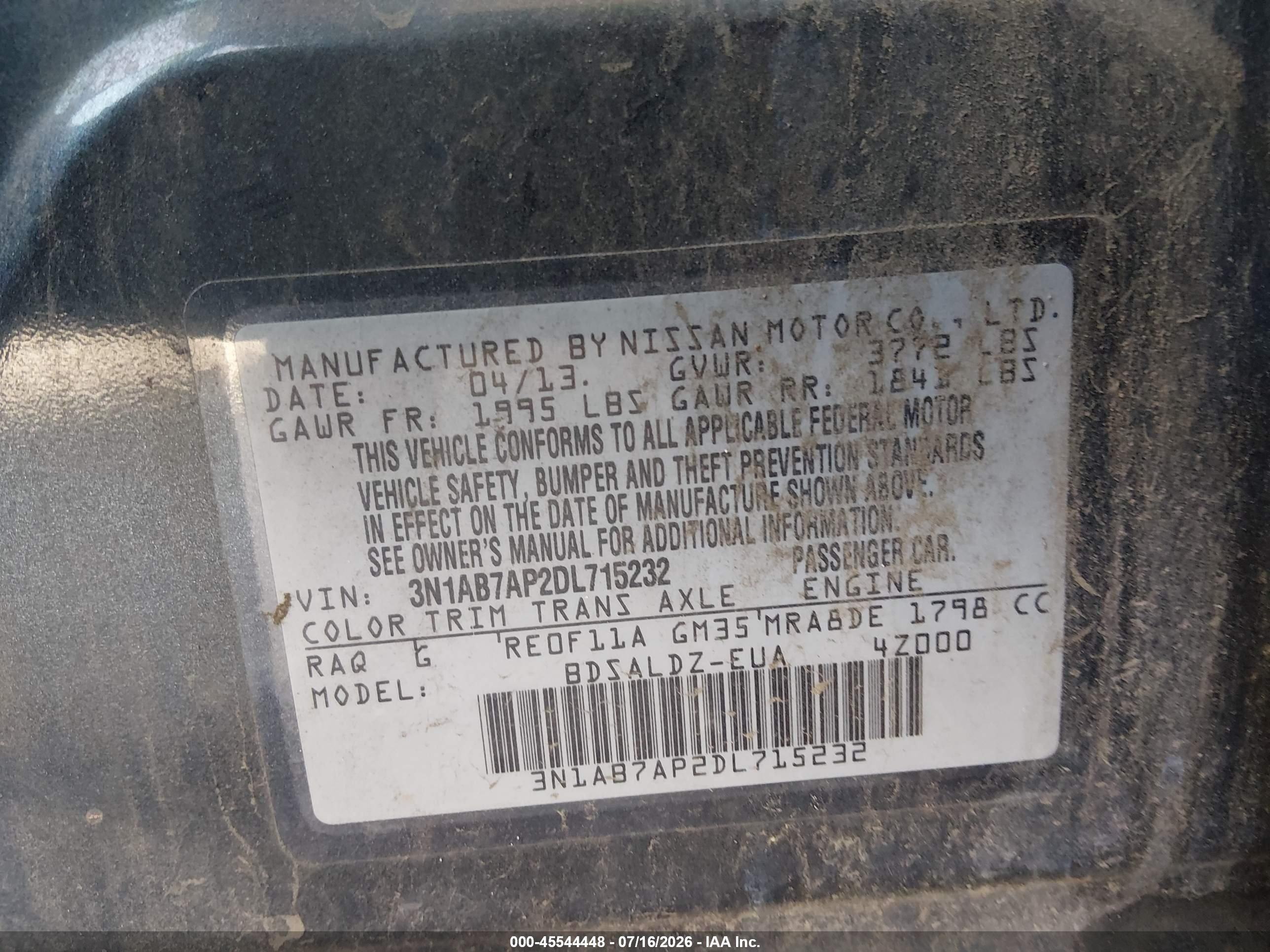 2013 Nissan Sentra Sv Синий vin: 3N1AB7AP2DL715232