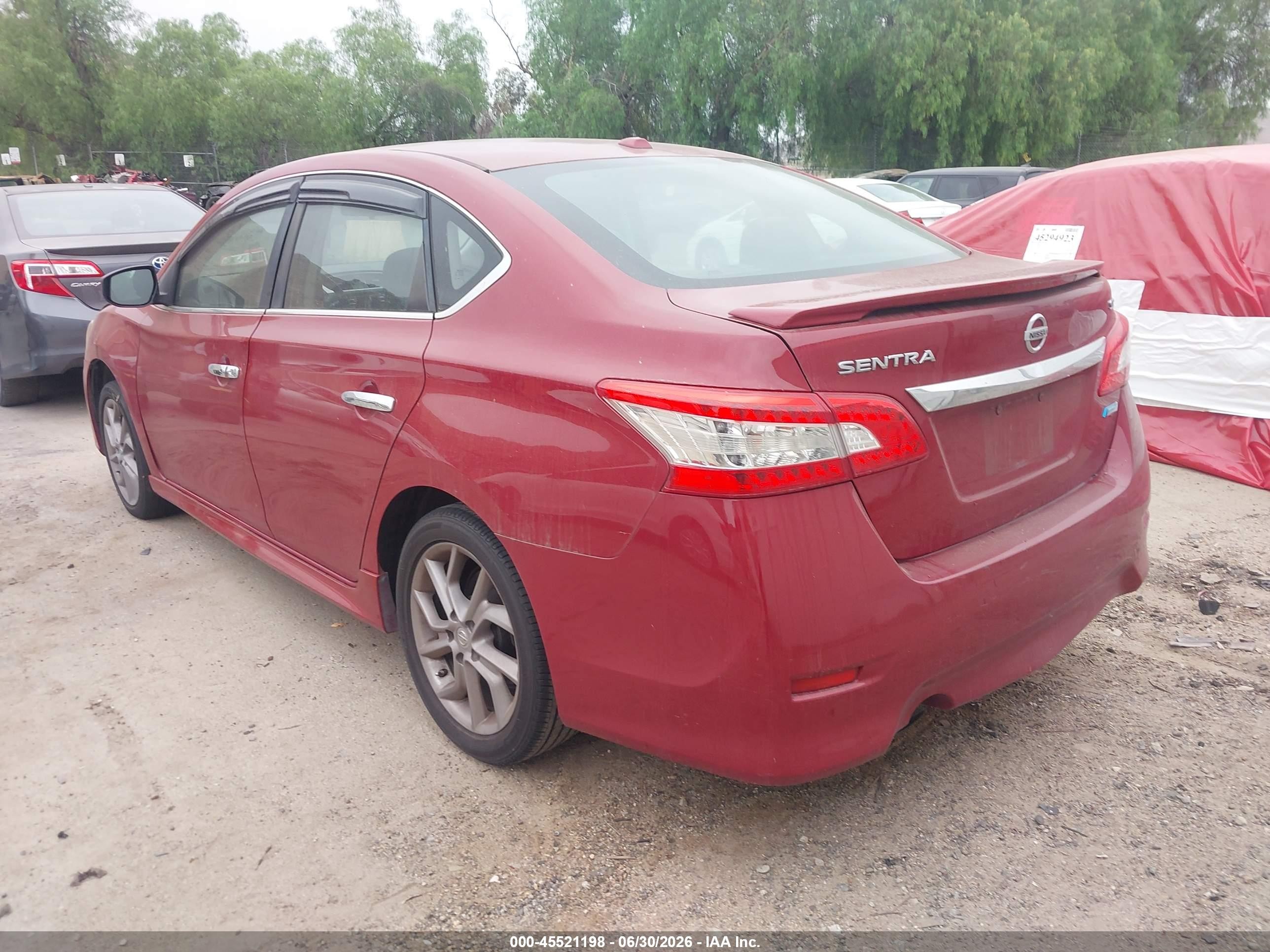 2013 Nissan Sentra Sr Red vin: 3N1AB7AP2DL737800