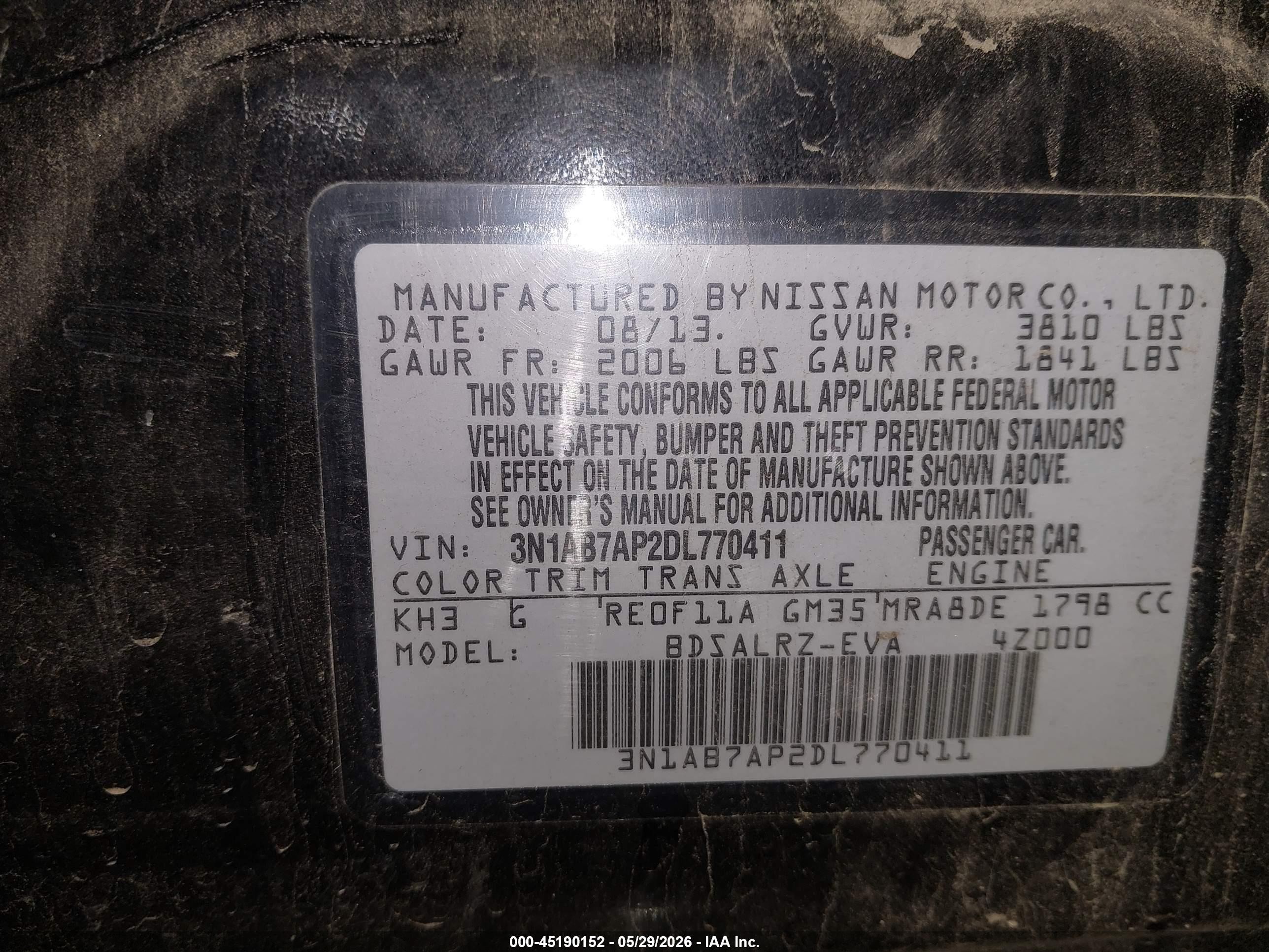2013 Nissan Sentra Sr Black vin: 3N1AB7AP2DL770411