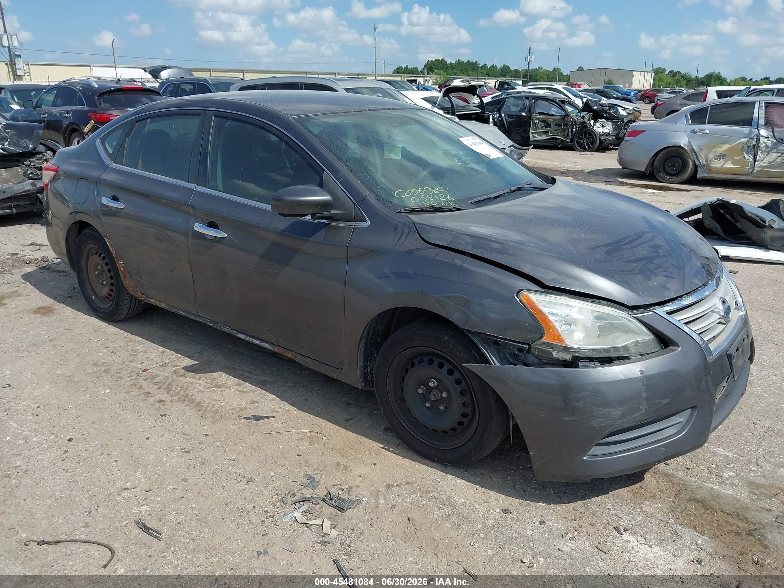 2013 Nissan Sentra Sv Gray vin: 3N1AB7AP2DL776564