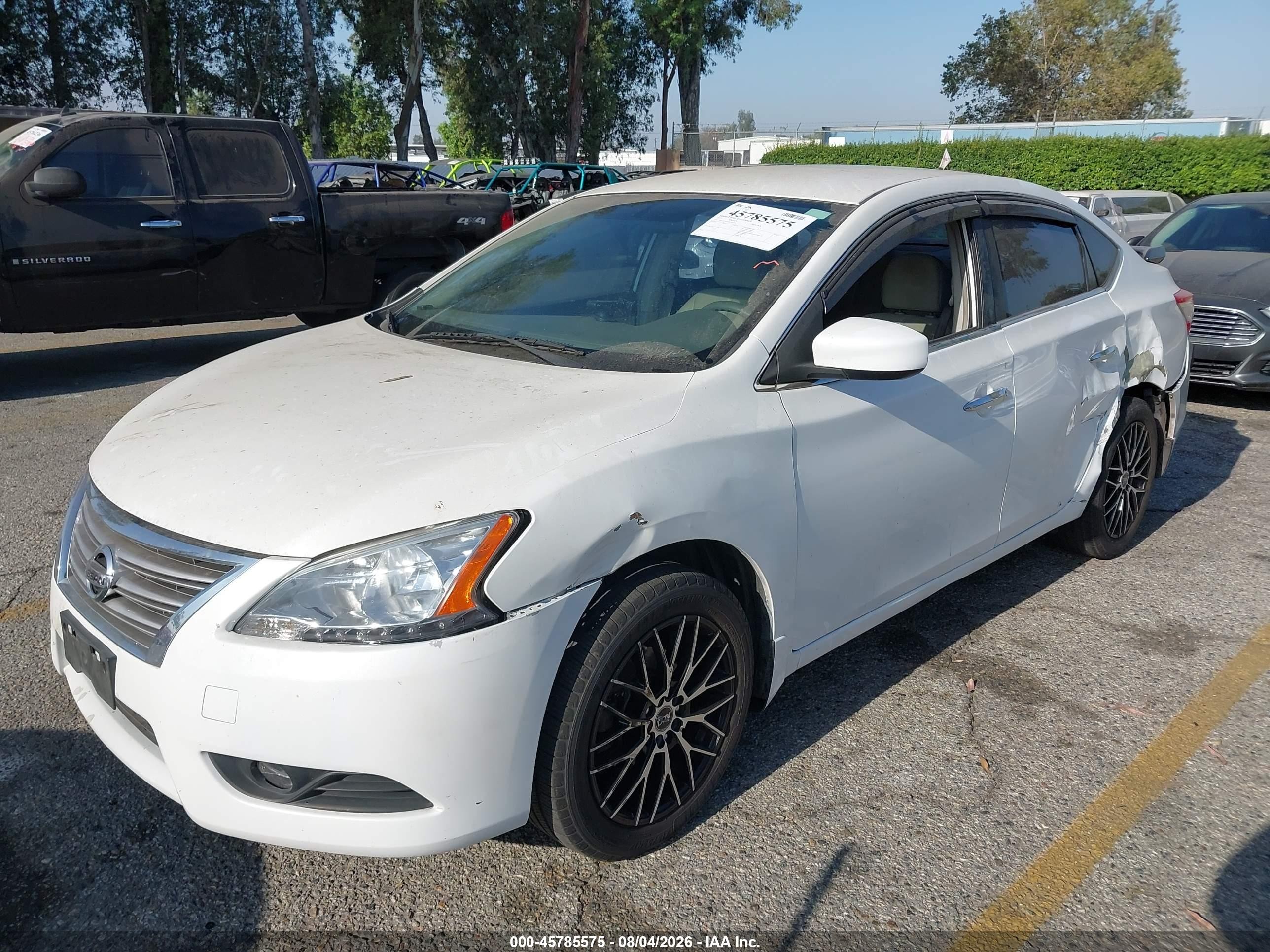 2013 Nissan Sentra S White vin: 3N1AB7AP2DL791176