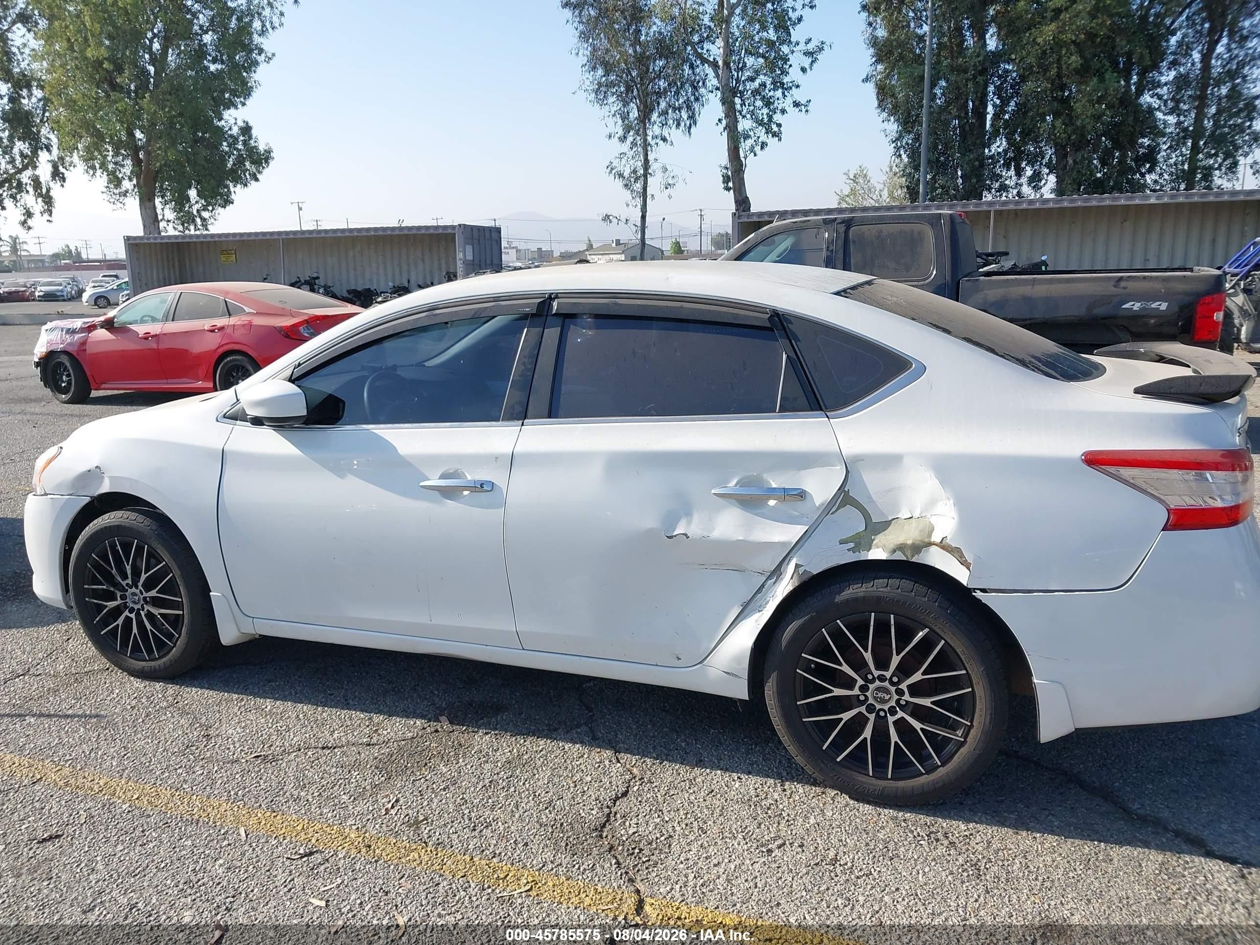2013 Nissan Sentra S White vin: 3N1AB7AP2DL791176