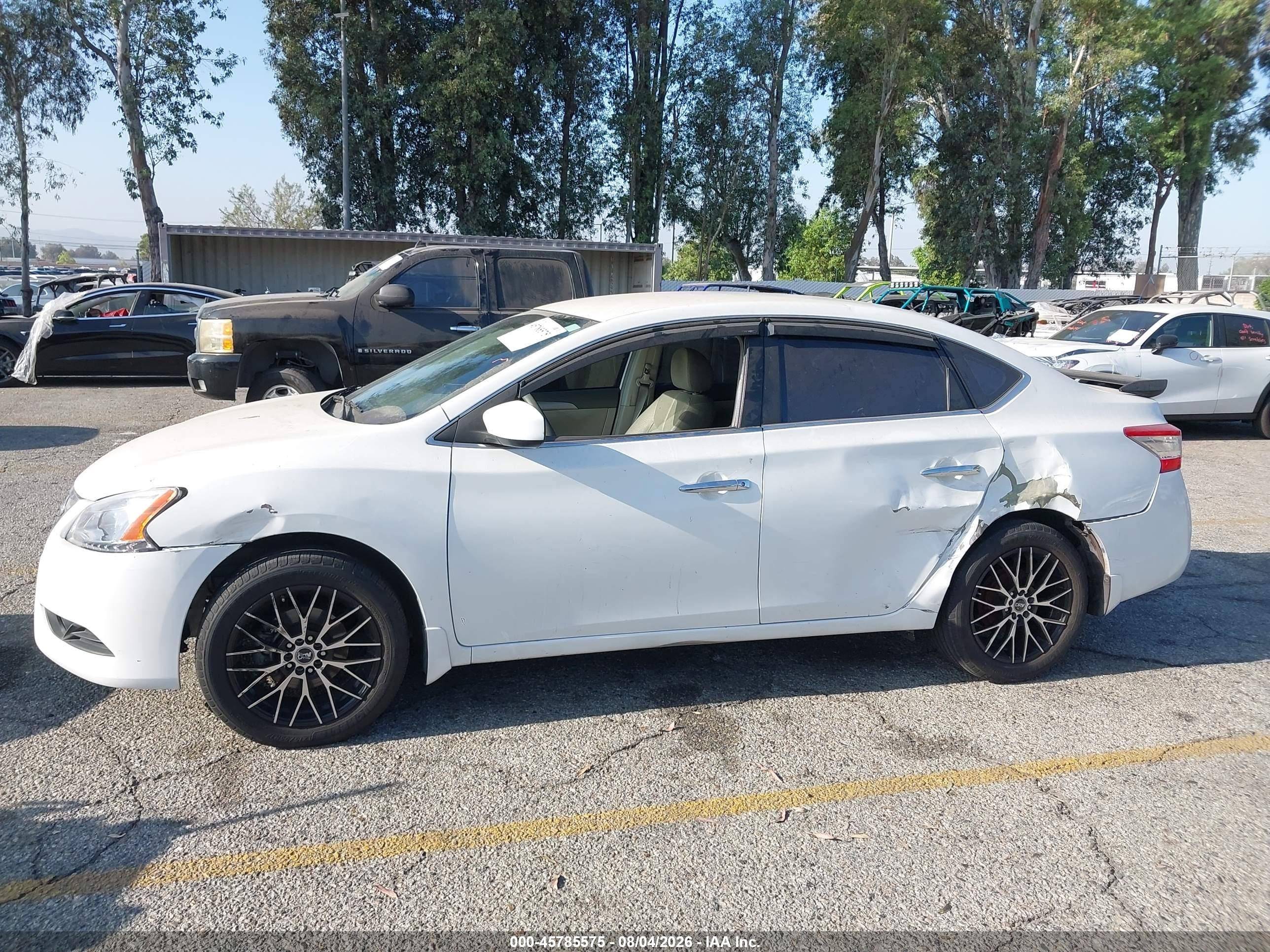 2013 Nissan Sentra S White vin: 3N1AB7AP2DL791176