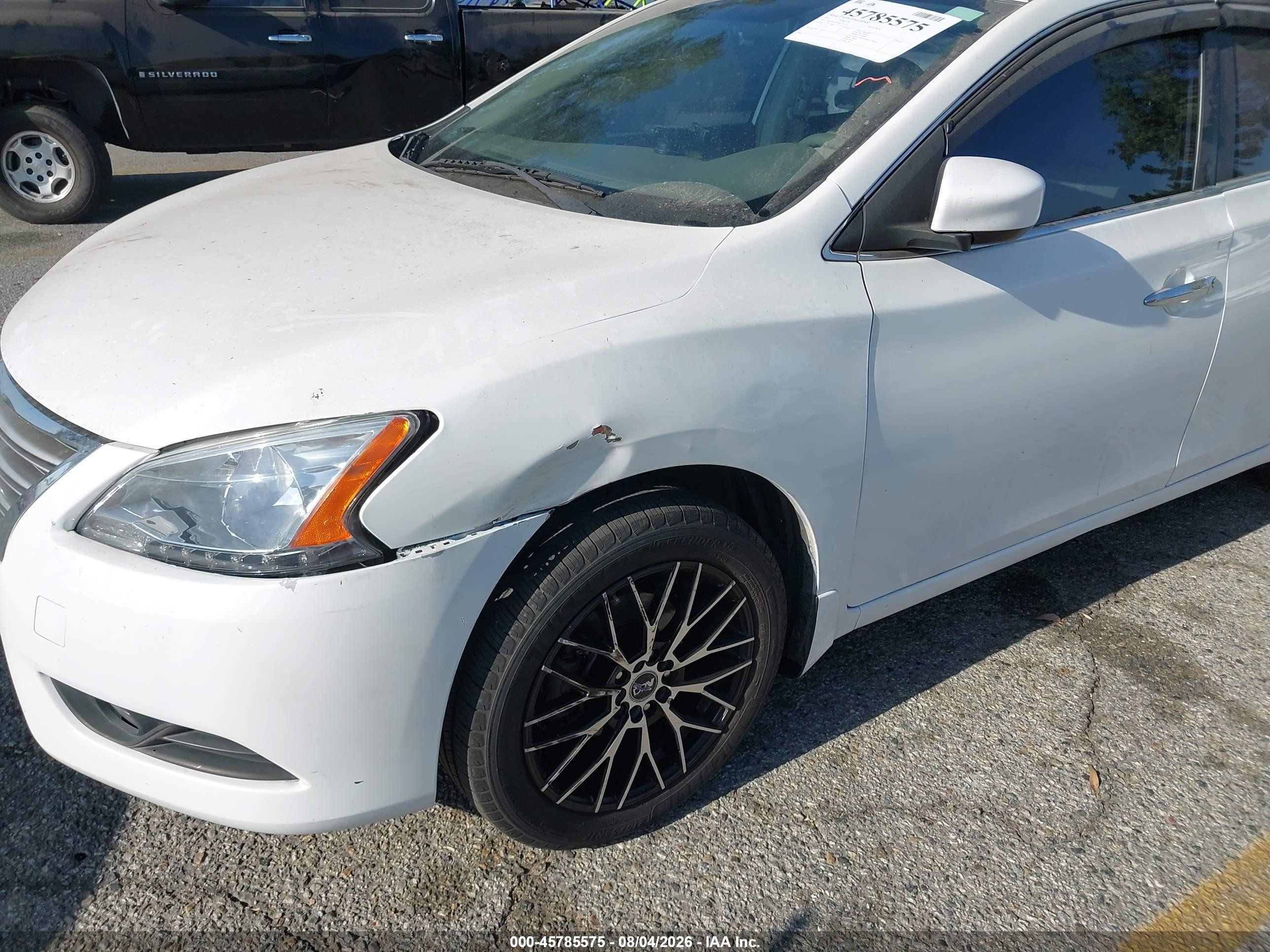 2013 Nissan Sentra S White vin: 3N1AB7AP2DL791176