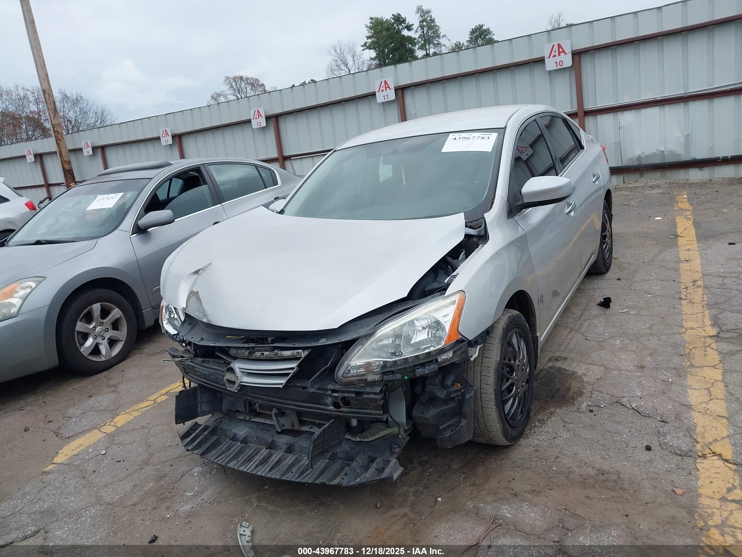 2014 Nissan Sentra Sv Silver vin: 3N1AB7AP2EL654613