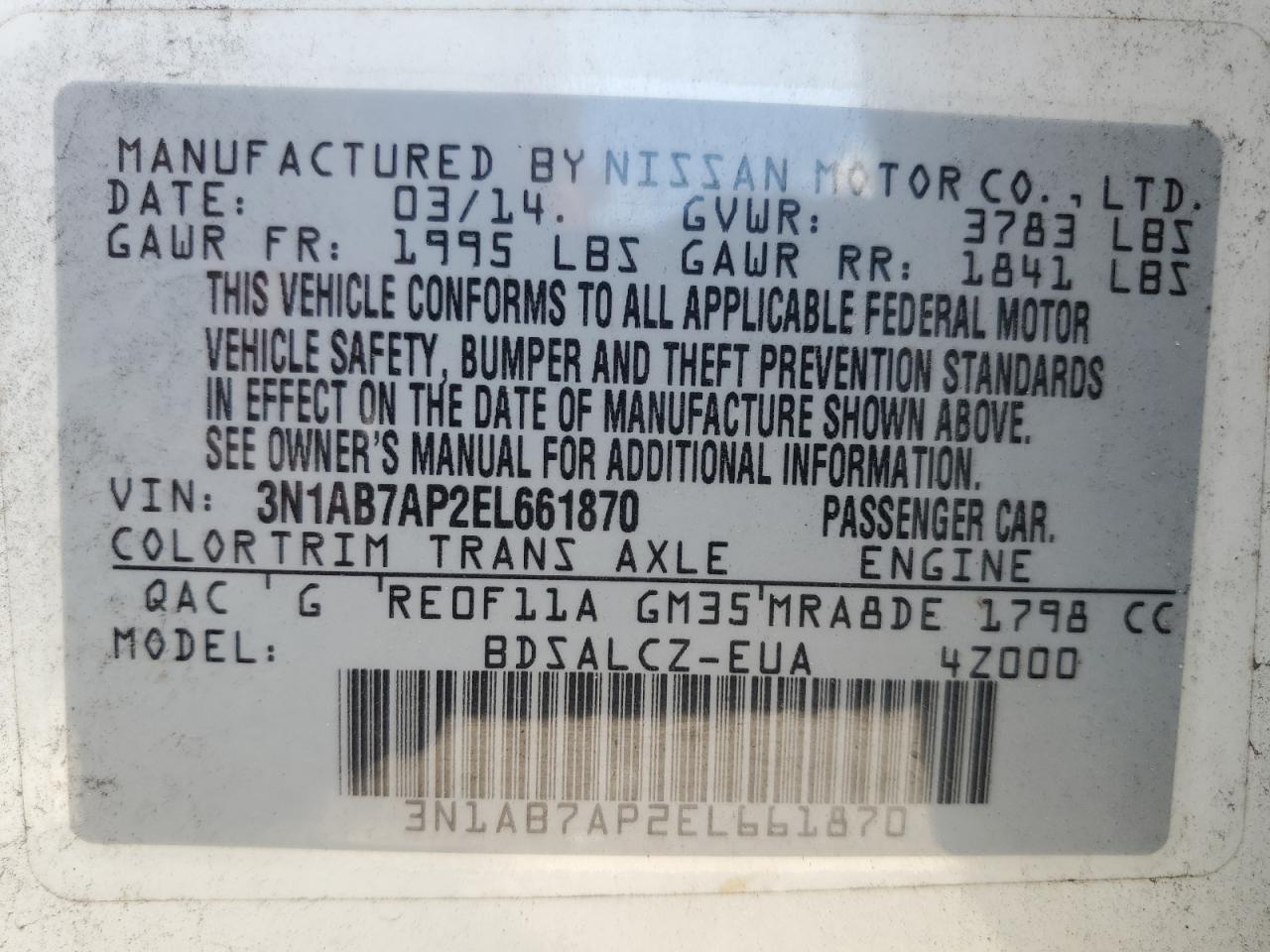2014 Nissan Sentra S Белый vin: 3N1AB7AP2EL661870
