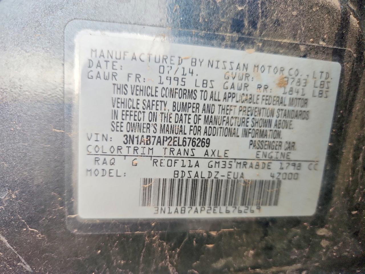 2014 Nissan Sentra Sv Blue vin: 3N1AB7AP2EL676269