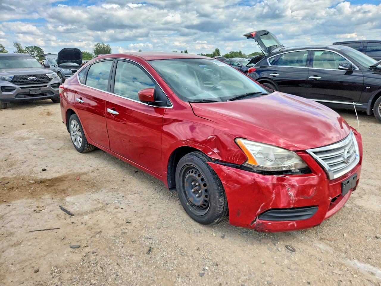2014 Nissan Sentra S Red vin: 3N1AB7AP2EL686235