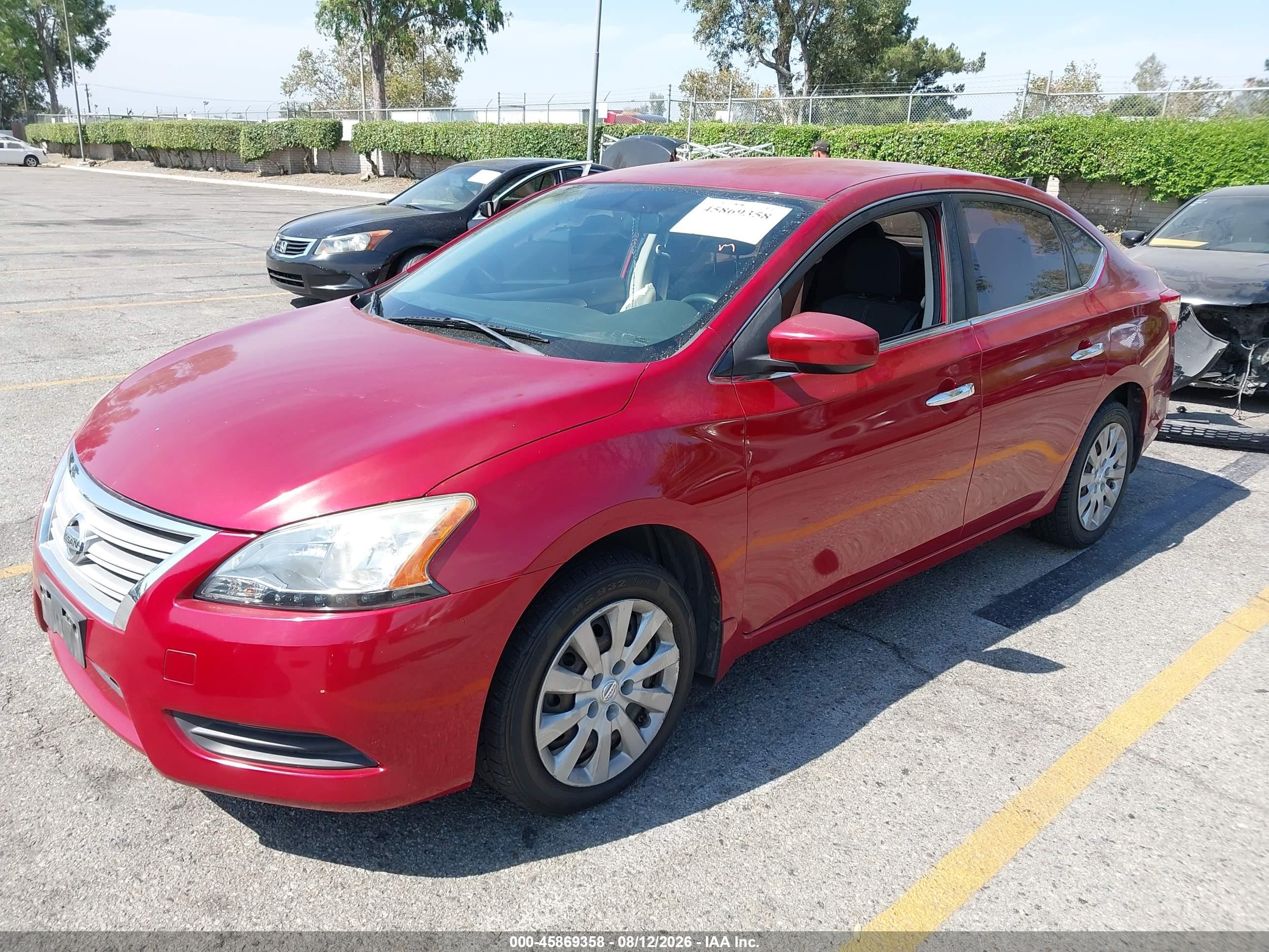 2014 Nissan Sentra S Red vin: 3N1AB7AP2EL692293