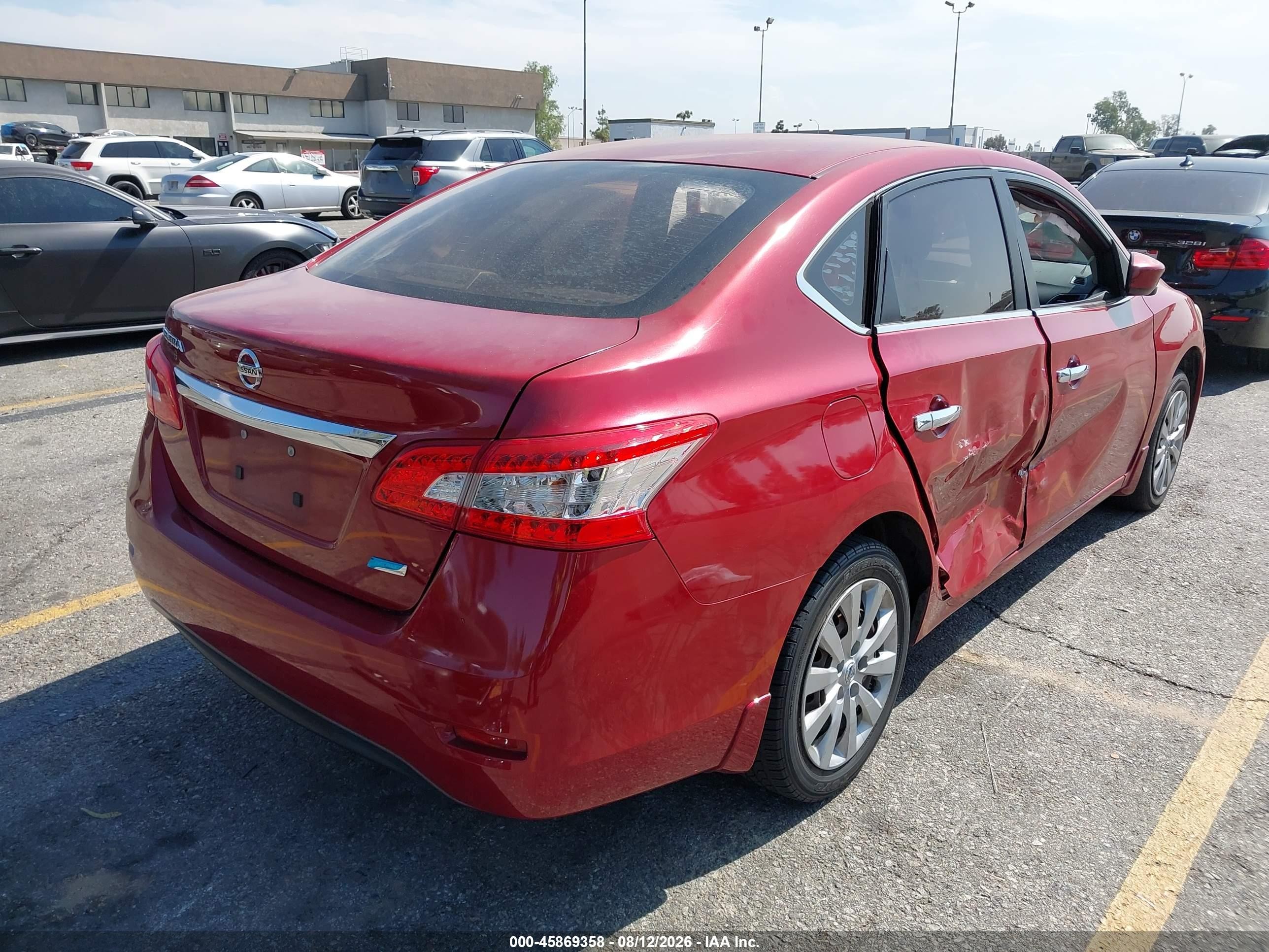 2014 Nissan Sentra S Red vin: 3N1AB7AP2EL692293