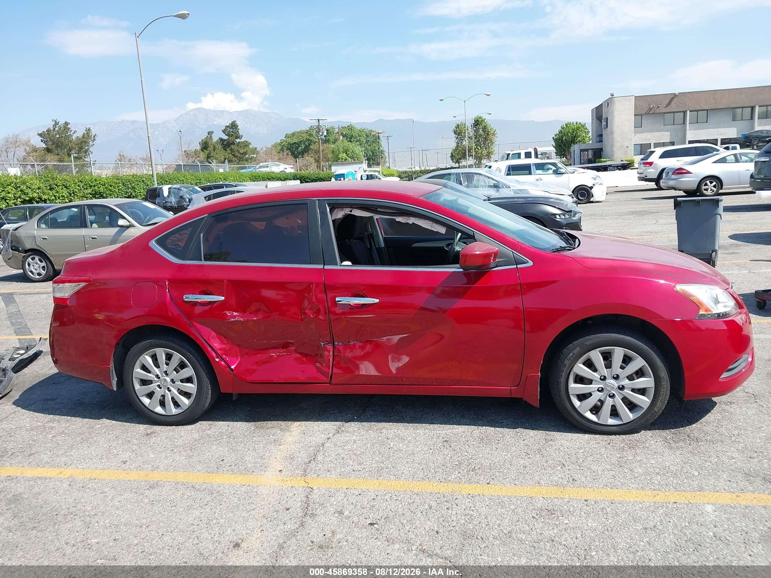 2014 Nissan Sentra S Red vin: 3N1AB7AP2EL692293