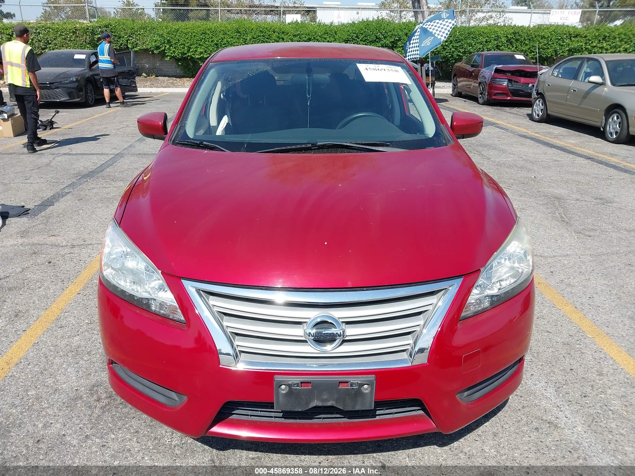 2014 Nissan Sentra S Red vin: 3N1AB7AP2EL692293