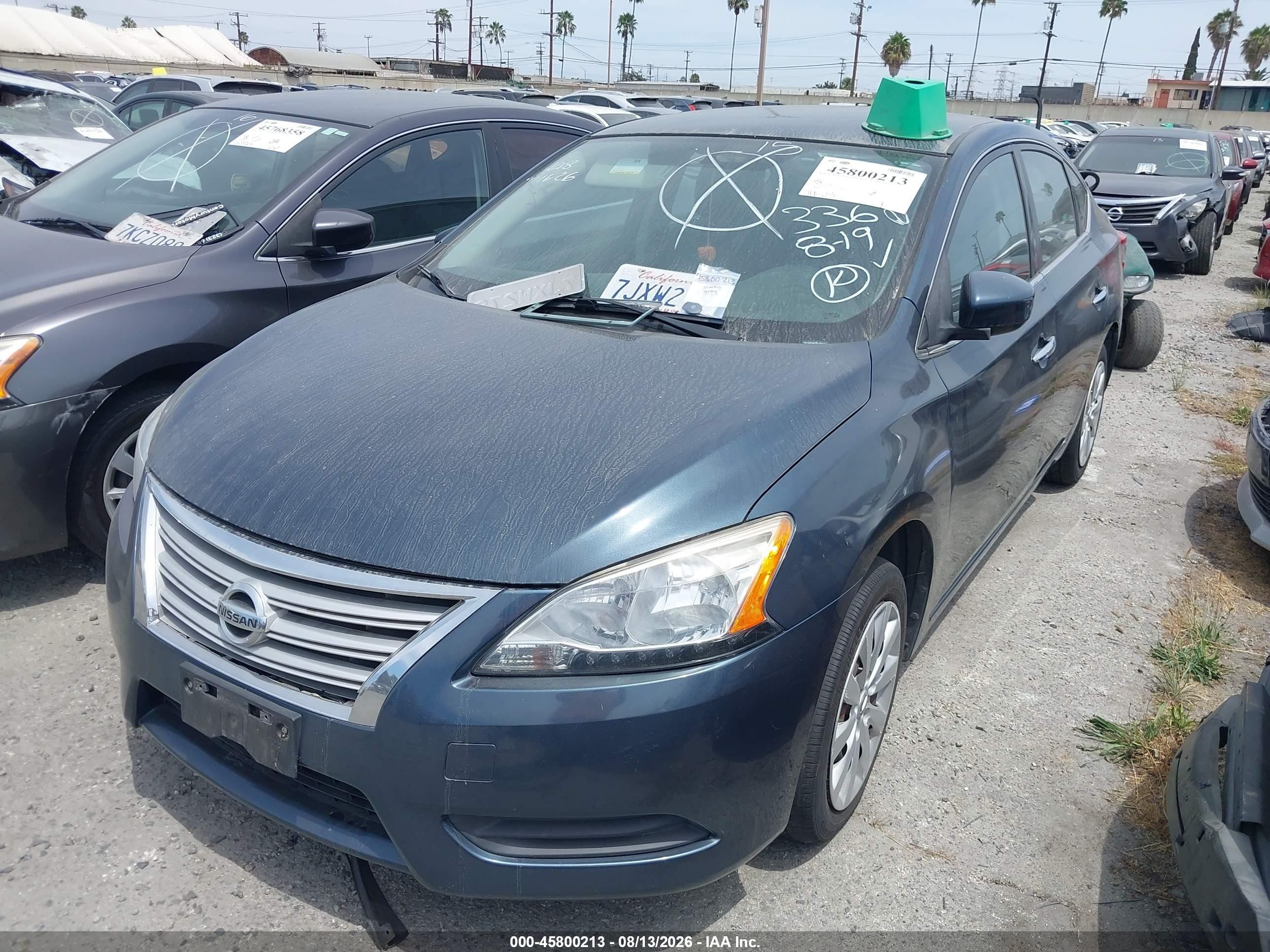 2014 Nissan Sentra Sv Gray vin: 3N1AB7AP2EL694738