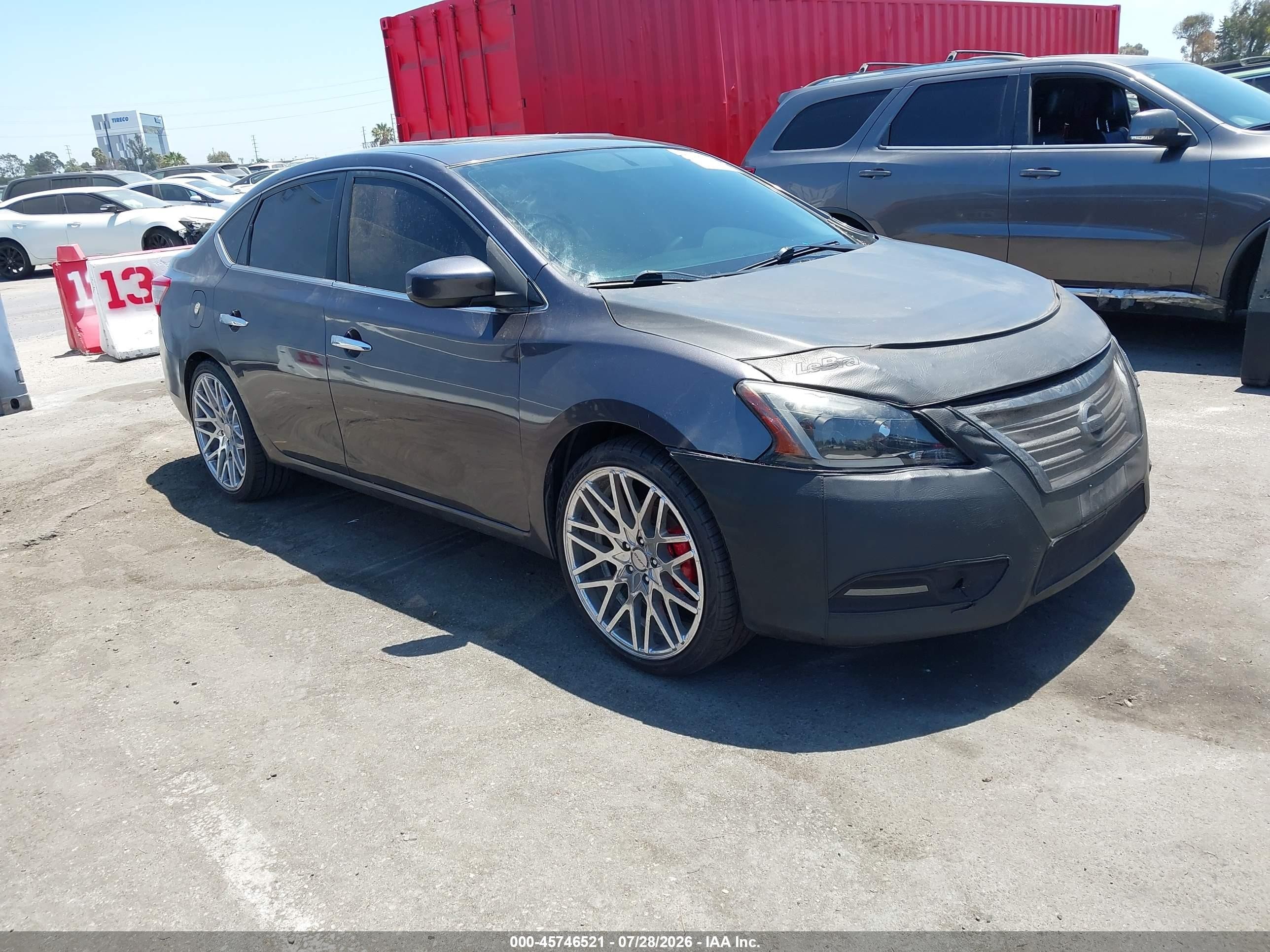 2014 Nissan Sentra Sv Gray vin: 3N1AB7AP2EL695050
