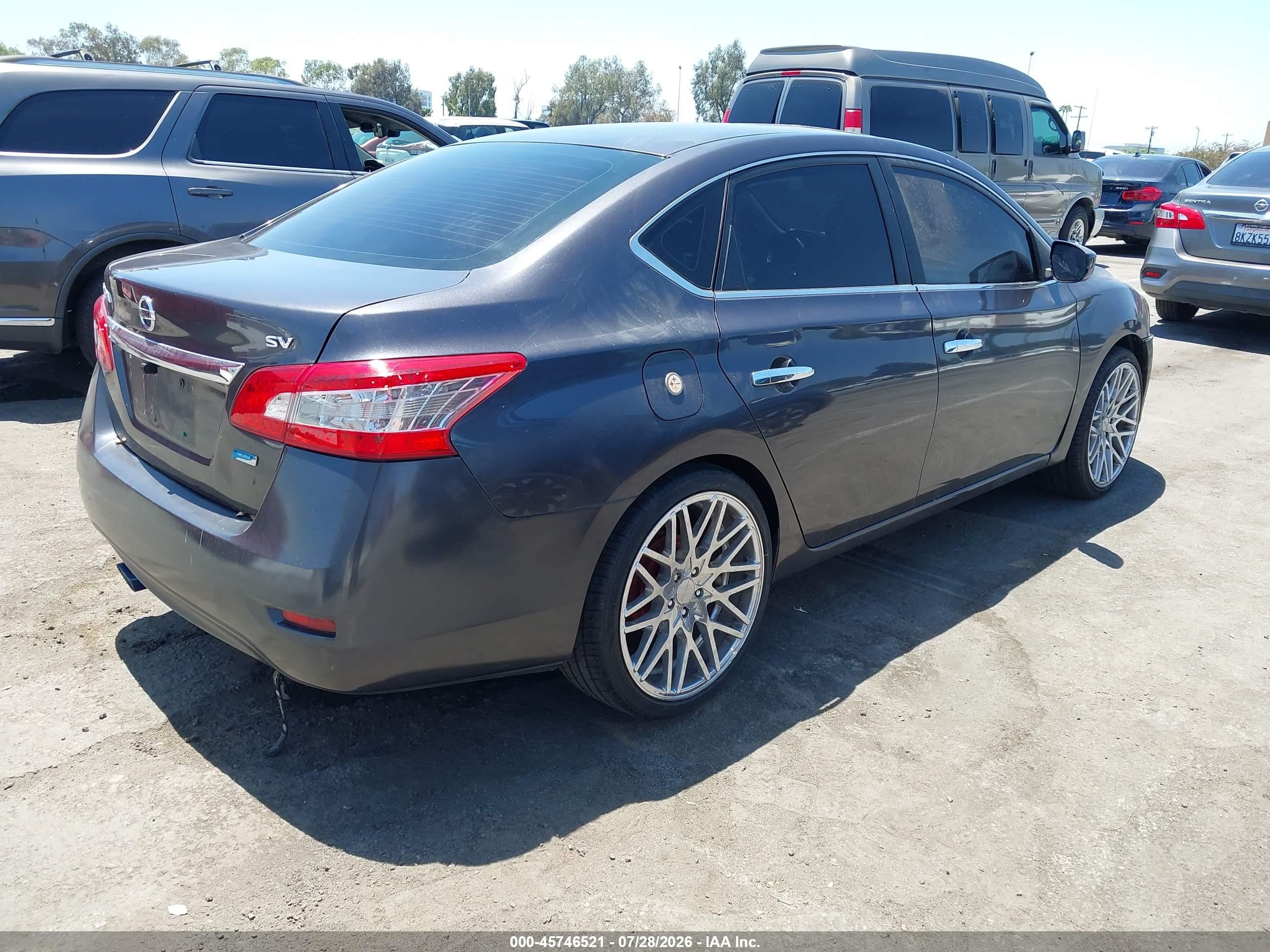 2014 Nissan Sentra Sv Gray vin: 3N1AB7AP2EL695050