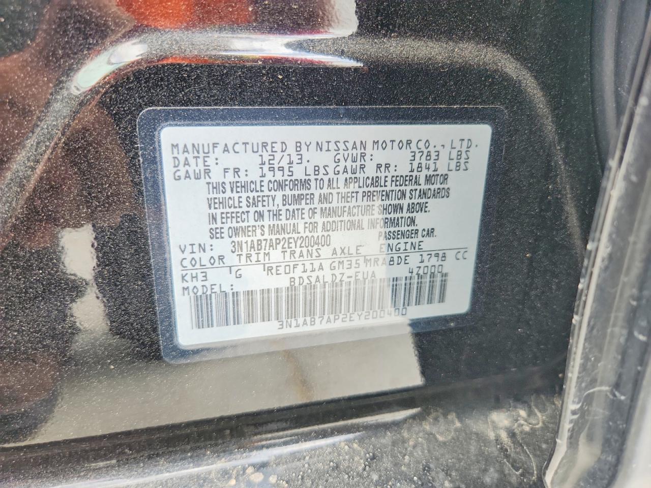 2014 Nissan Sentra Sv Black vin: 3N1AB7AP2EY200400