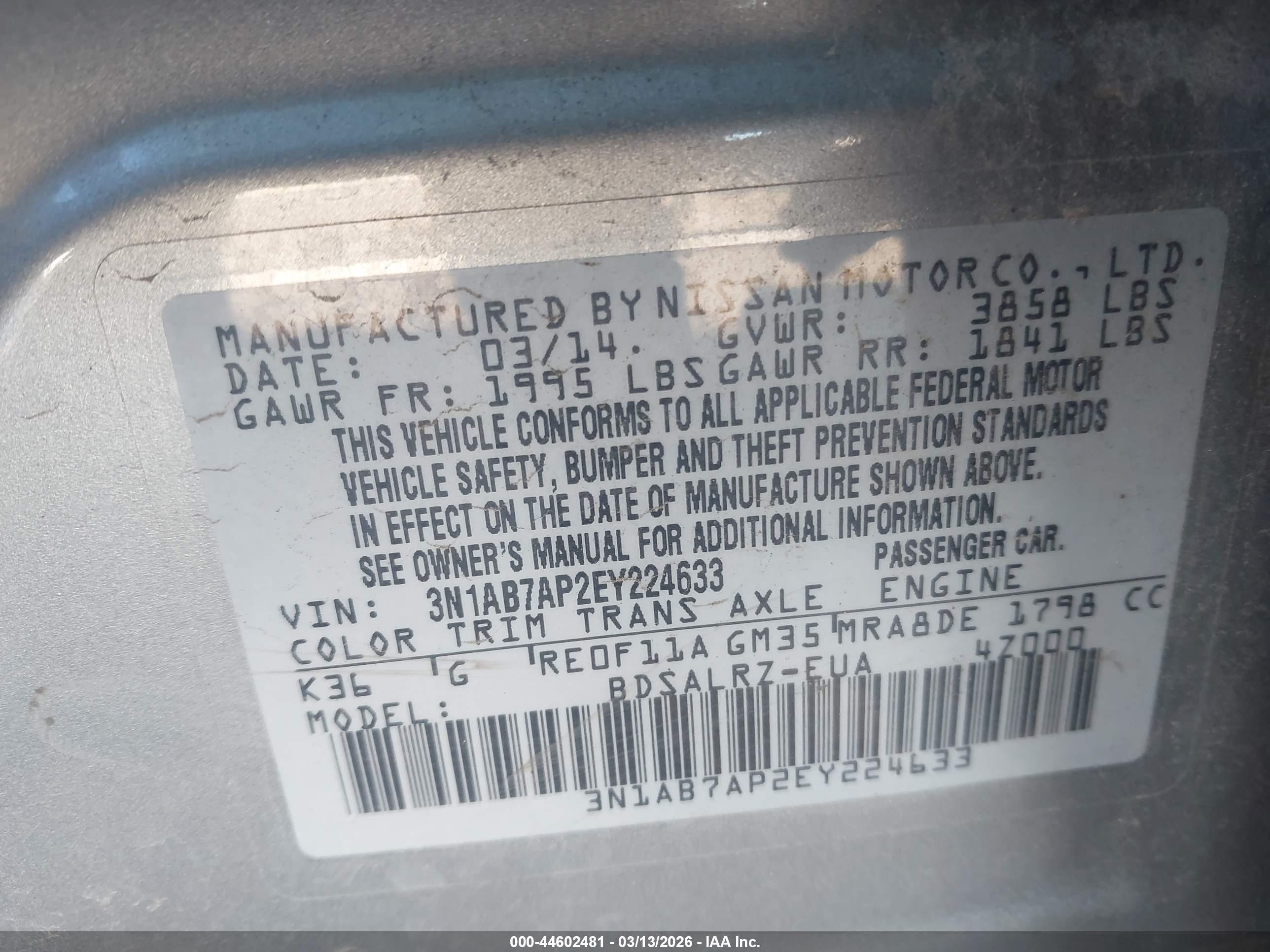 2014 Nissan Sentra Sr Серебряный vin: 3N1AB7AP2EY224633