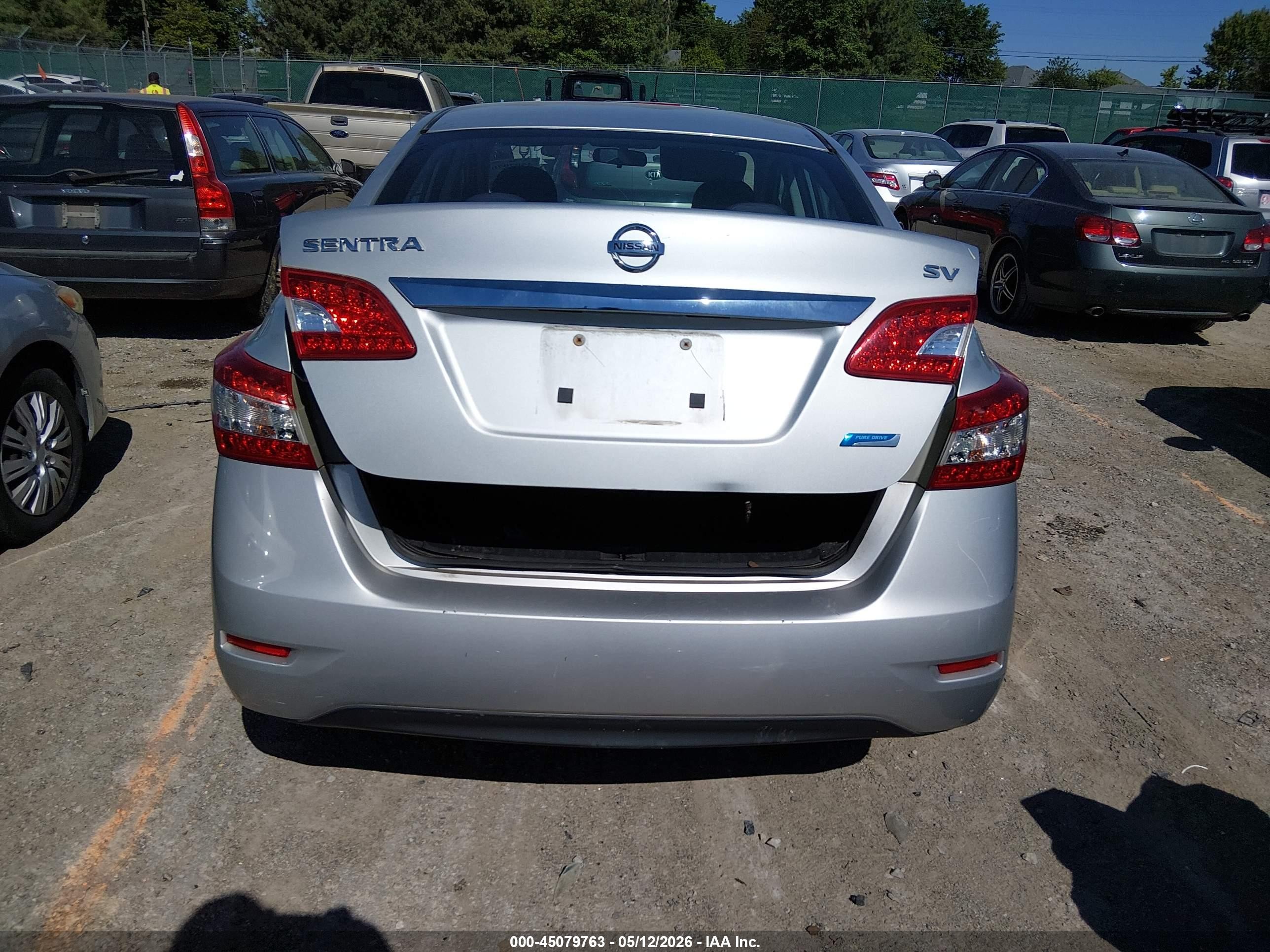 2014 Nissan Sentra Fe+ S/fe+ Sv/s/sl/sr/sv Silver vin: 3N1AB7AP2EY231730