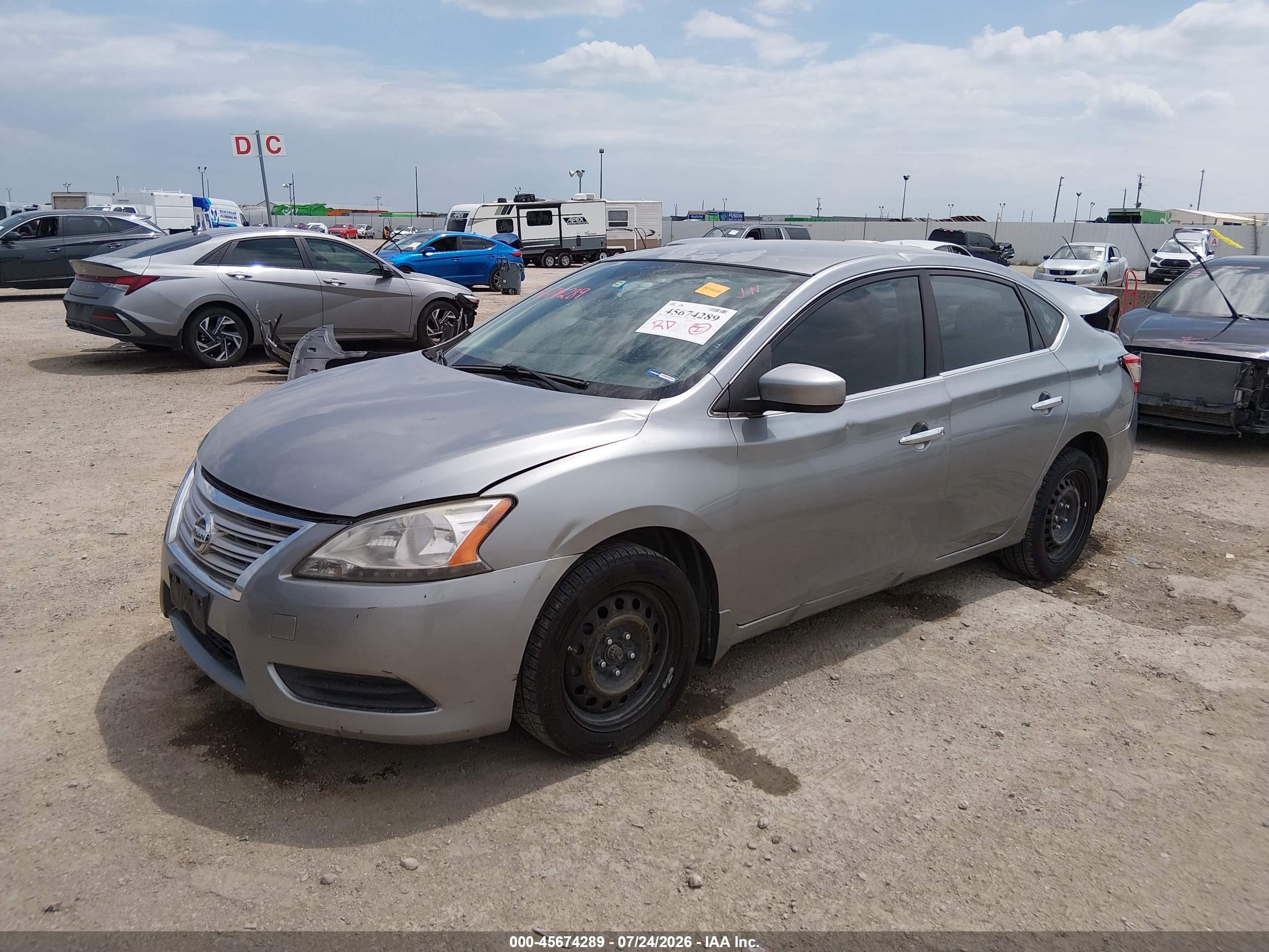 2014 Nissan Sentra Sv Серый vin: 3N1AB7AP2EY231873