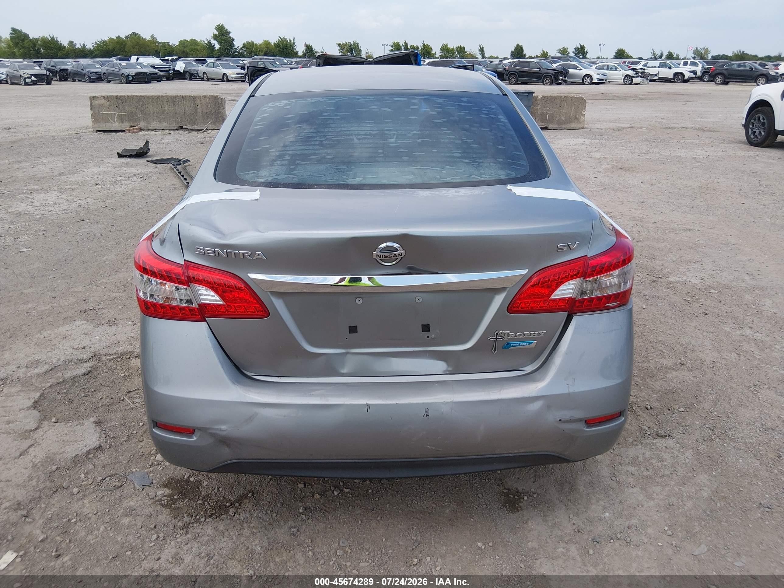 2014 Nissan Sentra Sv Серый vin: 3N1AB7AP2EY231873
