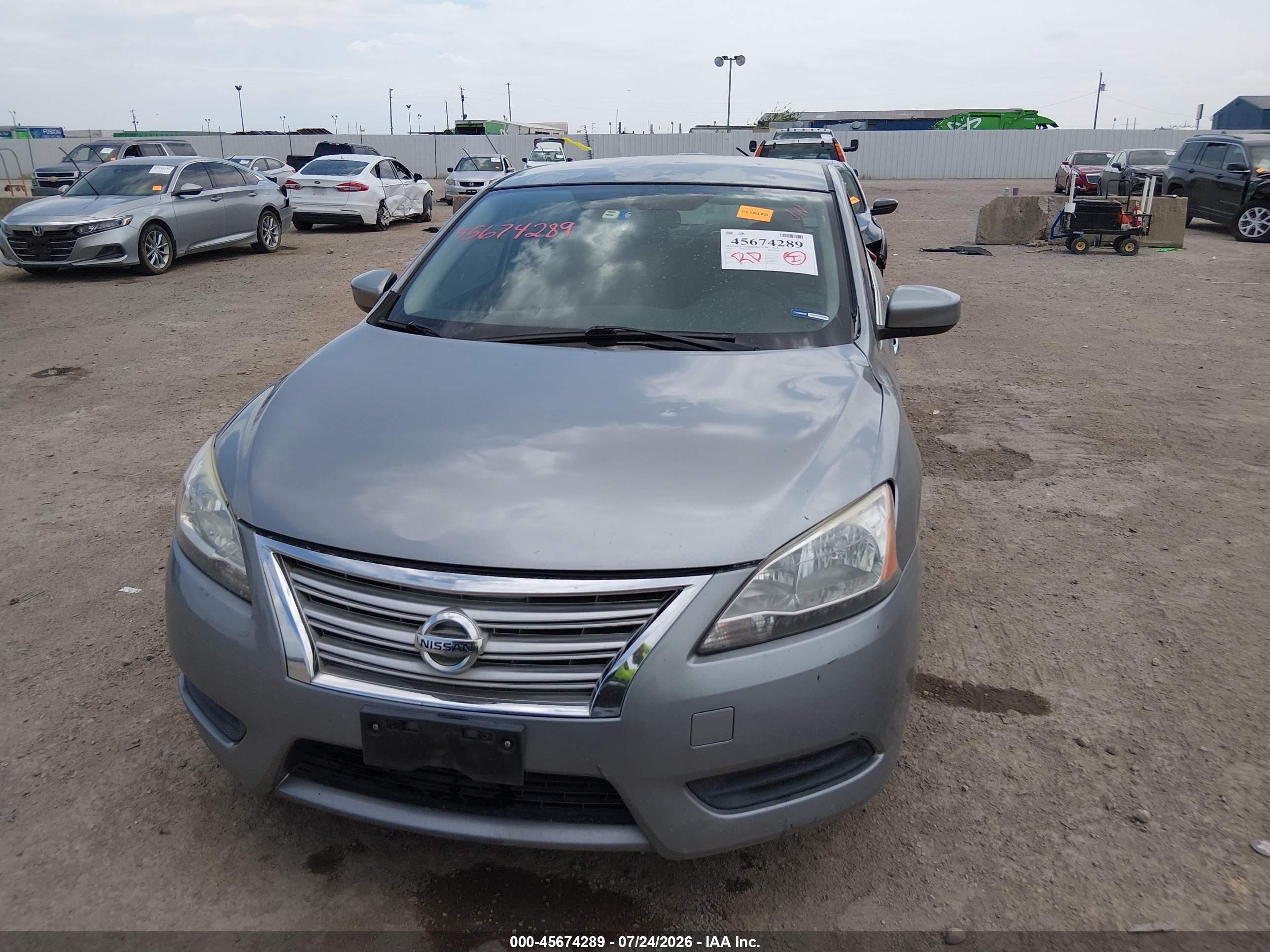 2014 Nissan Sentra Sv Серый vin: 3N1AB7AP2EY231873