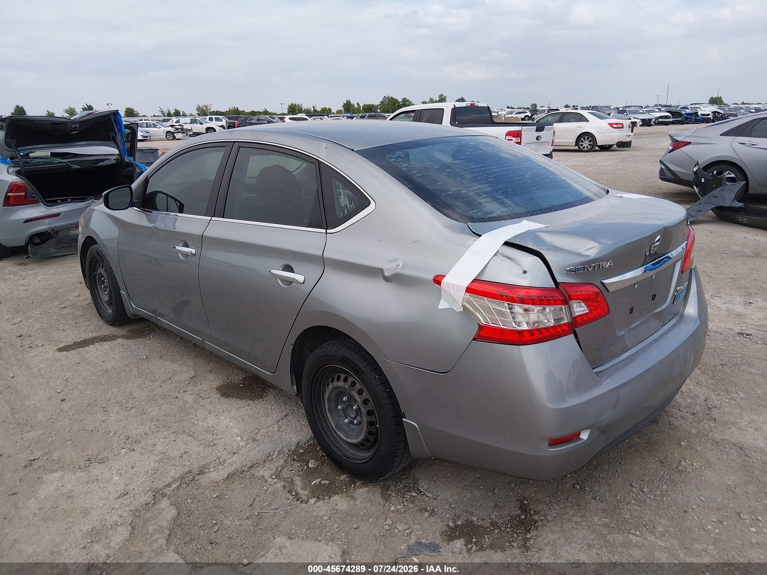 2014 Nissan Sentra Sv Серый vin: 3N1AB7AP2EY231873