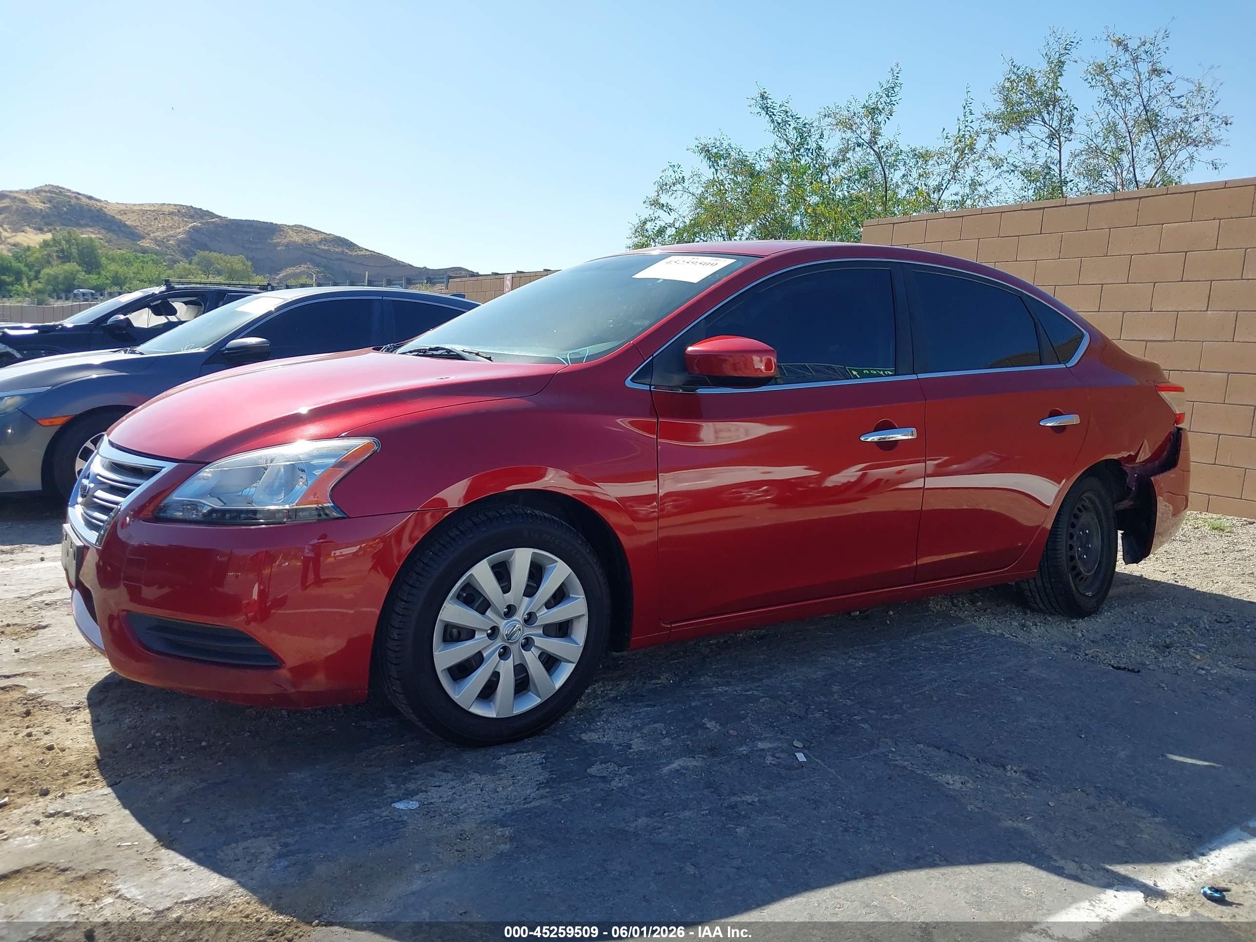 2014 Nissan Sentra Fe+ S/fe+ Sv/s/sl/sr/sv Red vin: 3N1AB7AP2EY237771