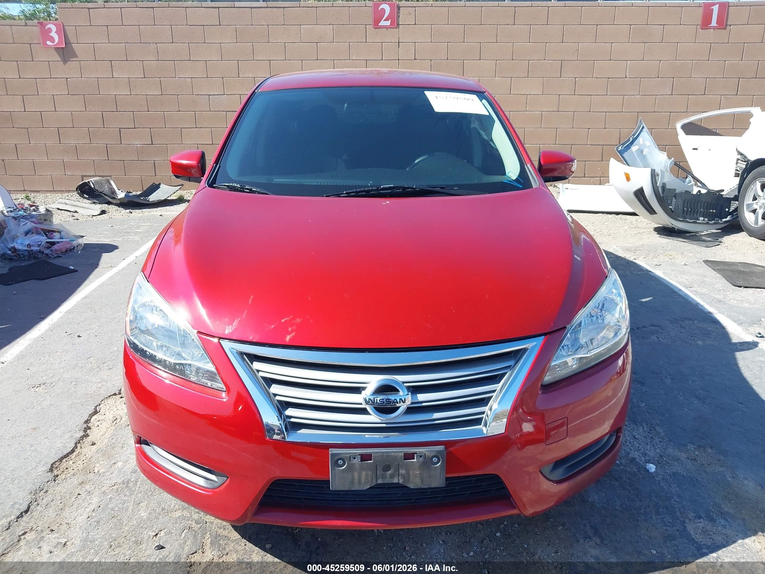2014 Nissan Sentra Fe+ S/fe+ Sv/s/sl/sr/sv Red vin: 3N1AB7AP2EY237771